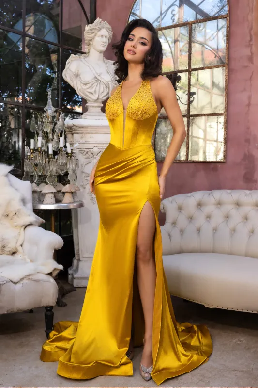 PORTIA & SCARLETT PS25189 Sleeveless Illusion Plunge Prom Dress sold by The Gown Galleria