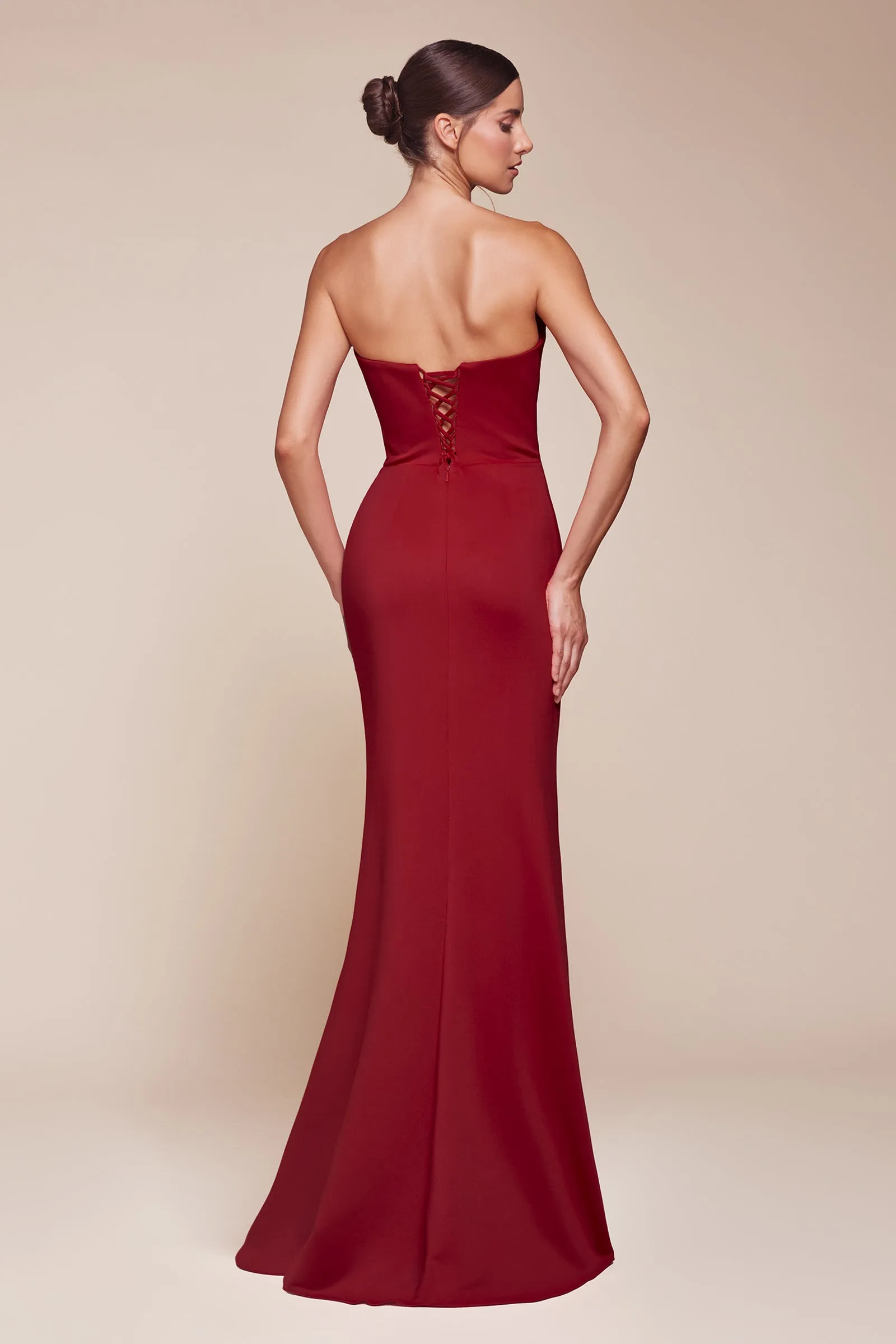 CINDERELLA DIVINE CD355 Strapless Neoprene Fitted Gown sold by The Gown Galleria product image thumbnail 2