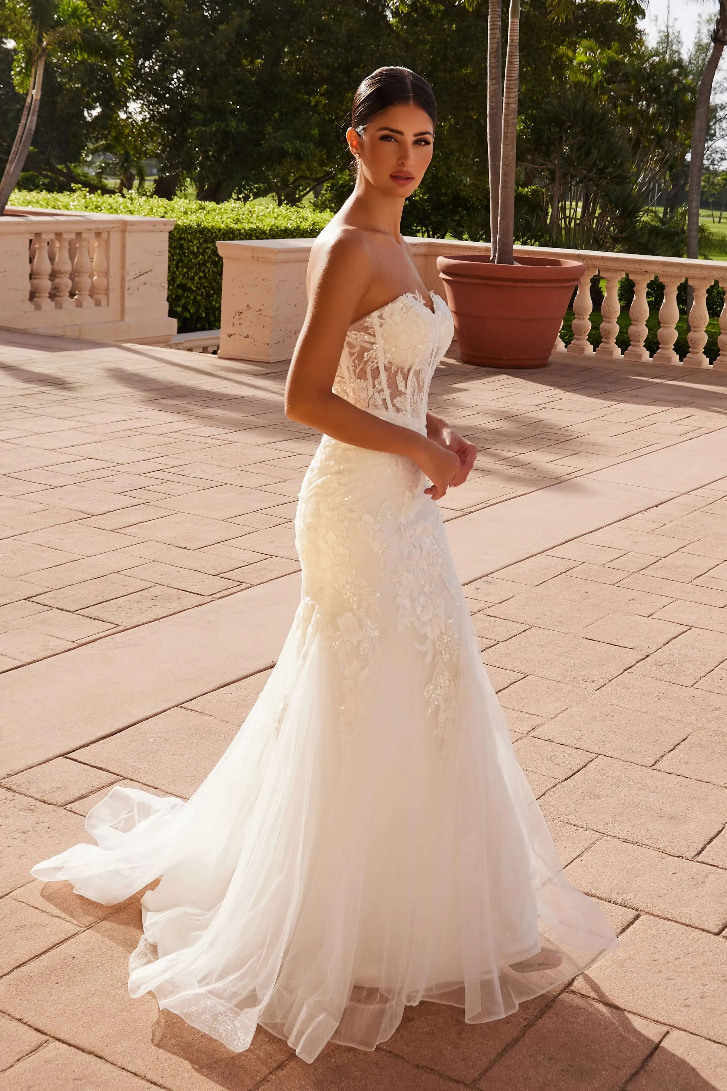 NOX ANABEL JQ1038 Strapless Floor-Length Trumpet Wedding Dress sold by The Gown Galleria product image thumbnail 4