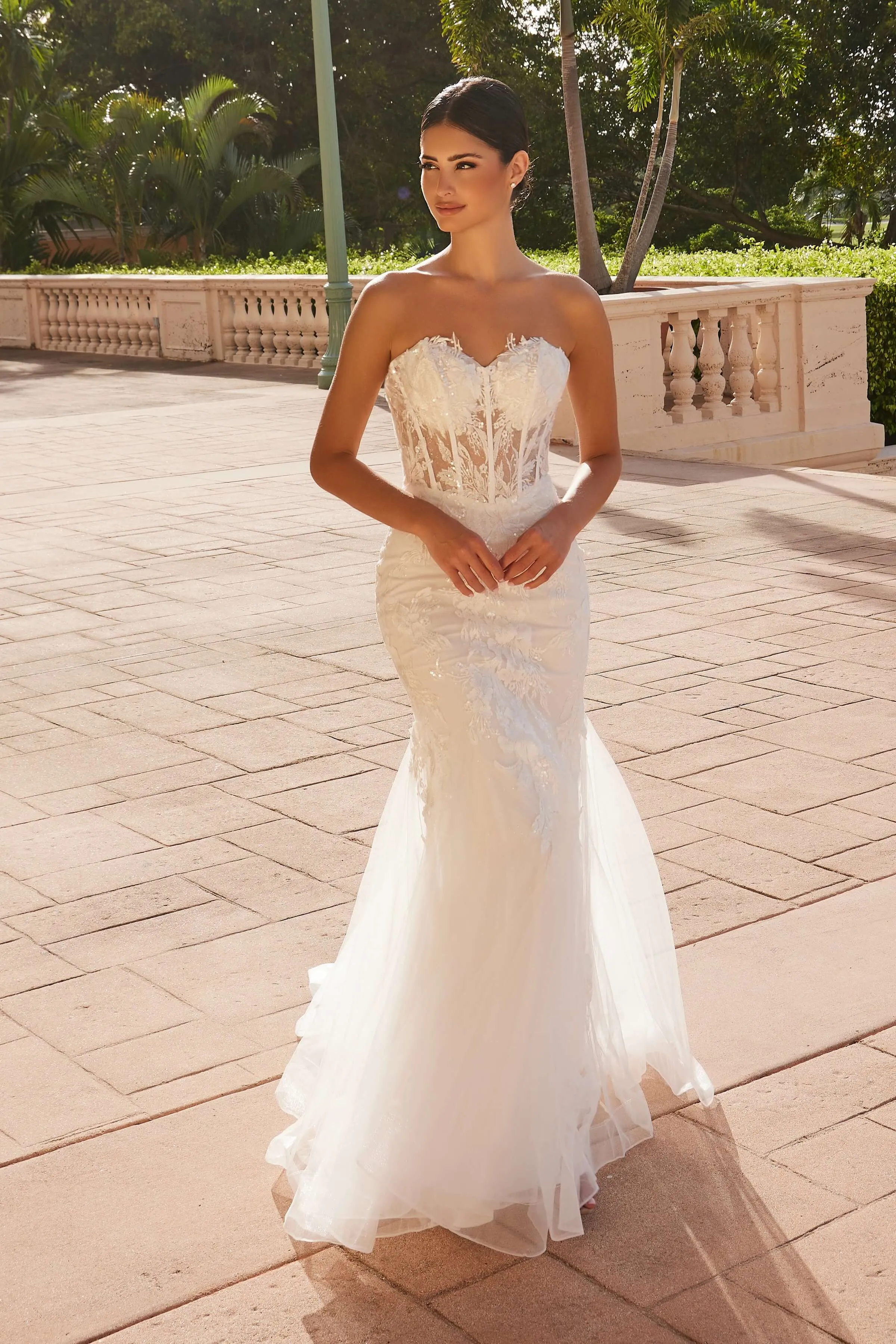 NOX ANABEL JQ1038 Strapless Floor-Length Trumpet Wedding Dress sold by The Gown Galleria
