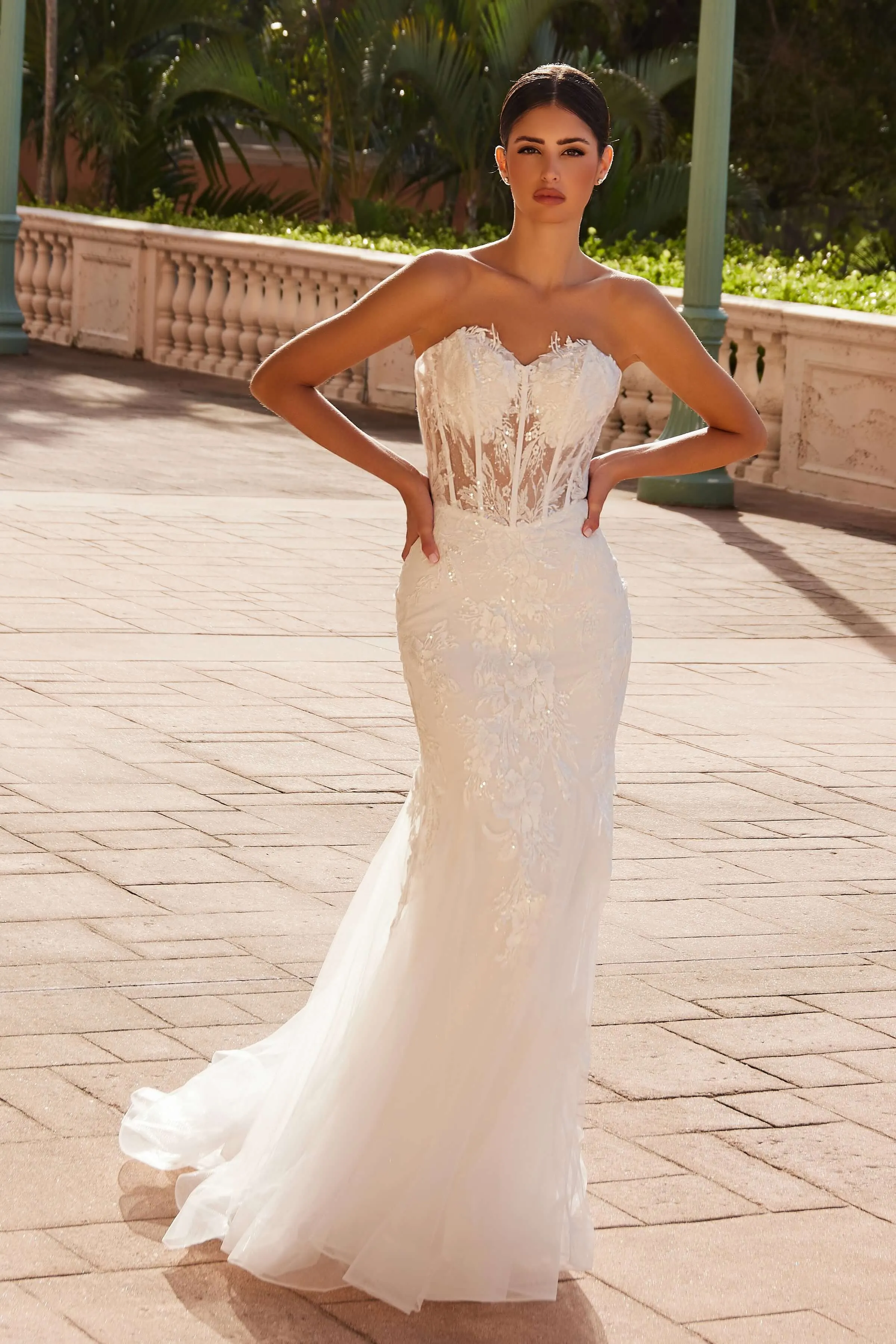 NOX ANABEL JQ1038 Strapless Floor-Length Trumpet Wedding Dress sold by The Gown Galleria product image thumbnail 2