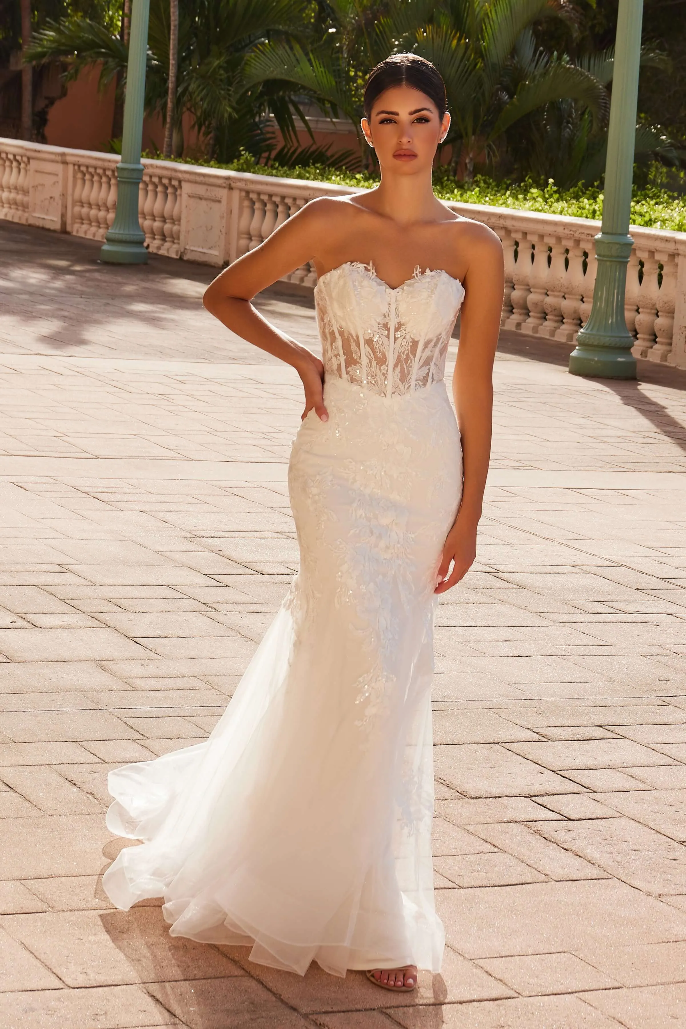 NOX ANABEL JQ1038 Strapless Floor-Length Trumpet Wedding Dress sold by The Gown Galleria product image thumbnail 3