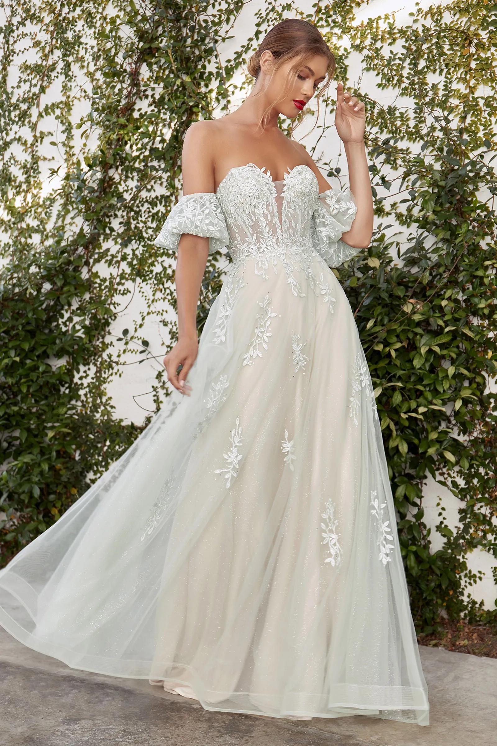 ANDREA & LEO A1046 Floral Strapless Detachable Tulle A Line Dress sold by The Gown Galleria product image thumbnail 4