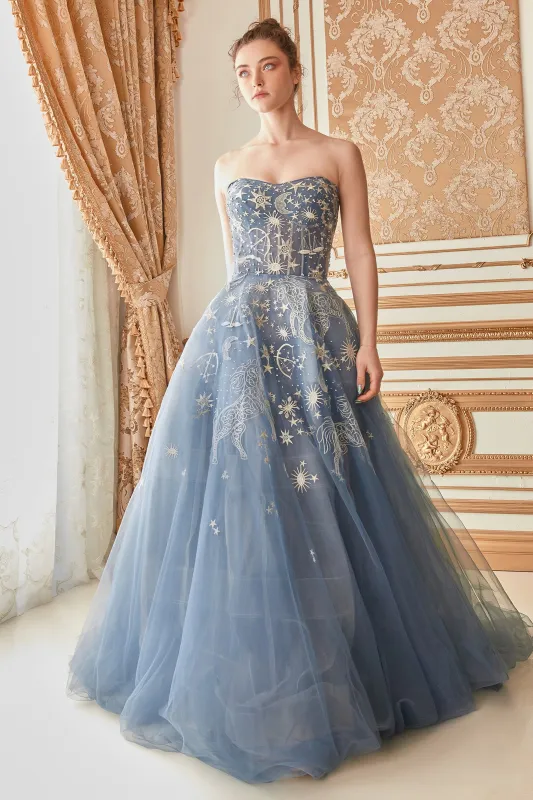 ANDREA & LEO A0890 Strapless Scoop Bodice Tulle Ball Gown Dress sold by The Gown Galleria