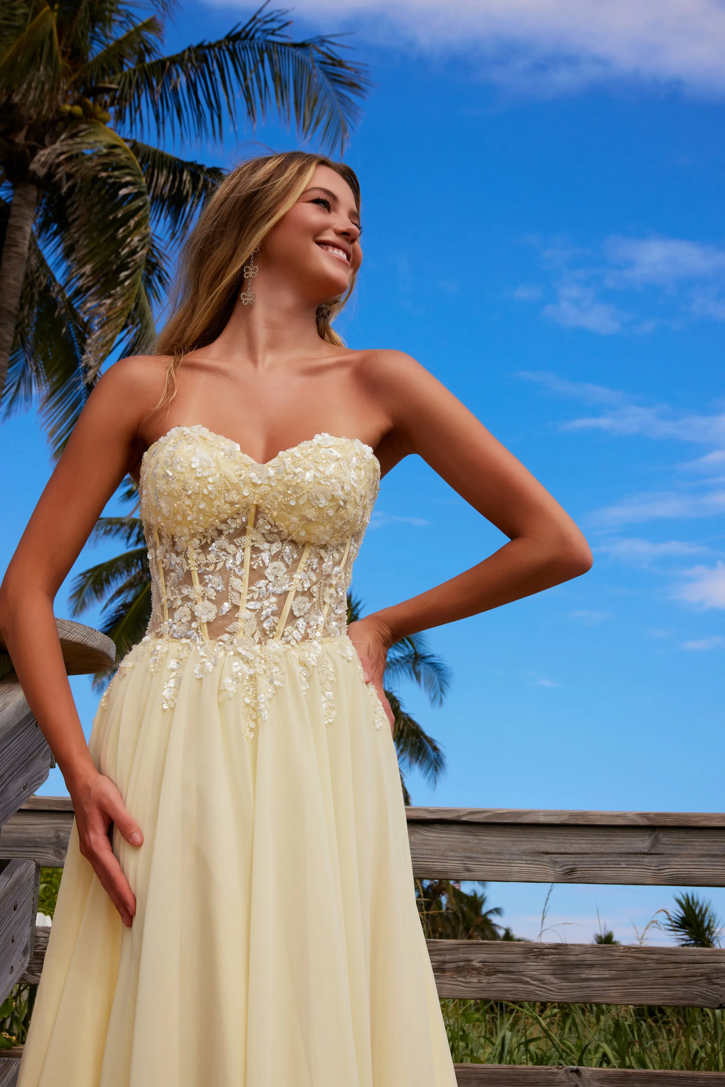 NOX ANABEL C1617 Chiffon Skirt Flower Applique Dress sold by The Gown Galleria product image thumbnail 5