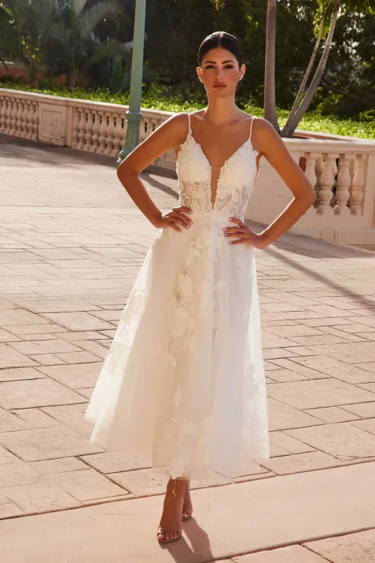 NOX ANABEL JE1027 Tea-Length Embellished Bodice Wedding Dress sold by The Gown Galleria