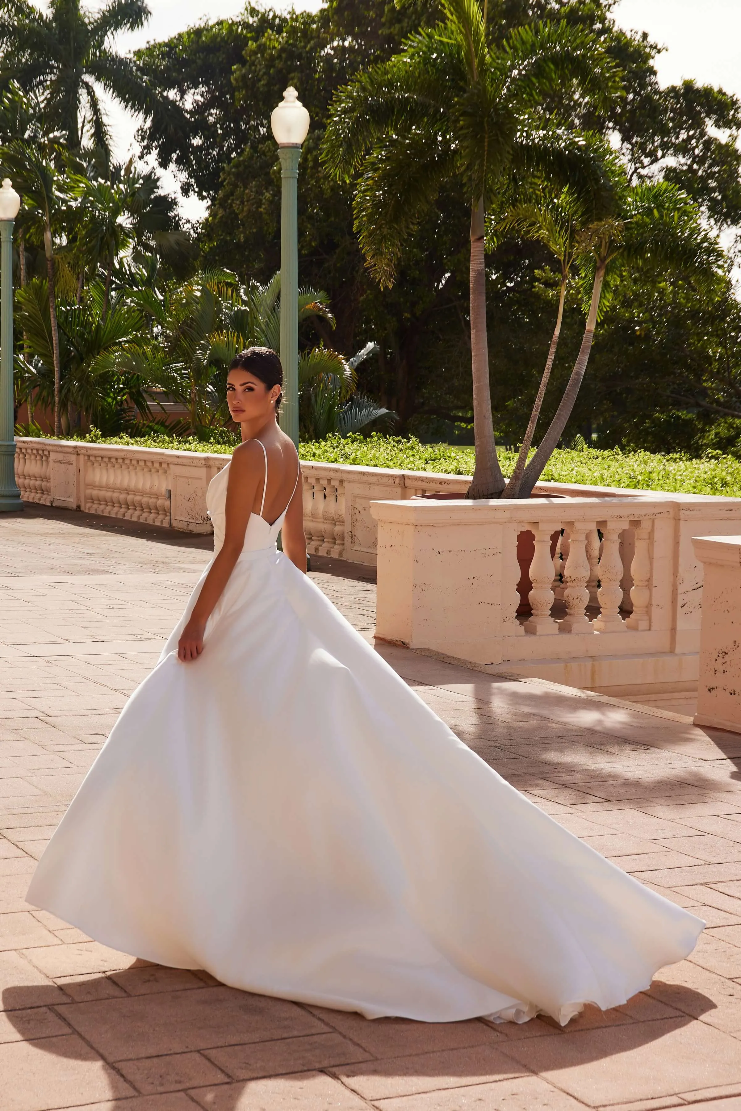 NOX ANABEL JE1015 Satin V-Neck Spaghetti Straps Wedding Dress sold by The Gown Galleria product image thumbnail 4