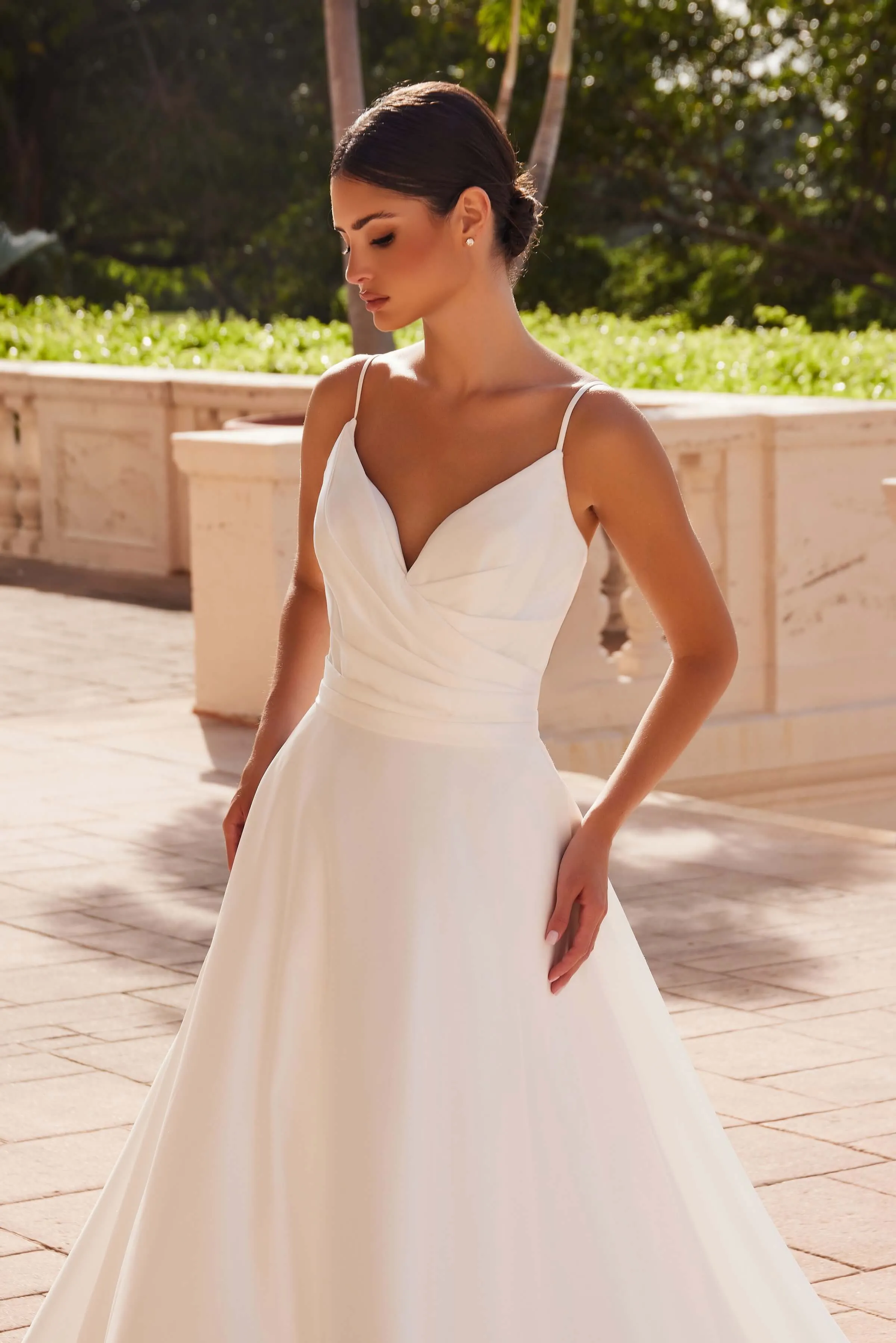NOX ANABEL JE1015 Satin V-Neck Spaghetti Straps Wedding Dress sold by The Gown Galleria product image thumbnail 5