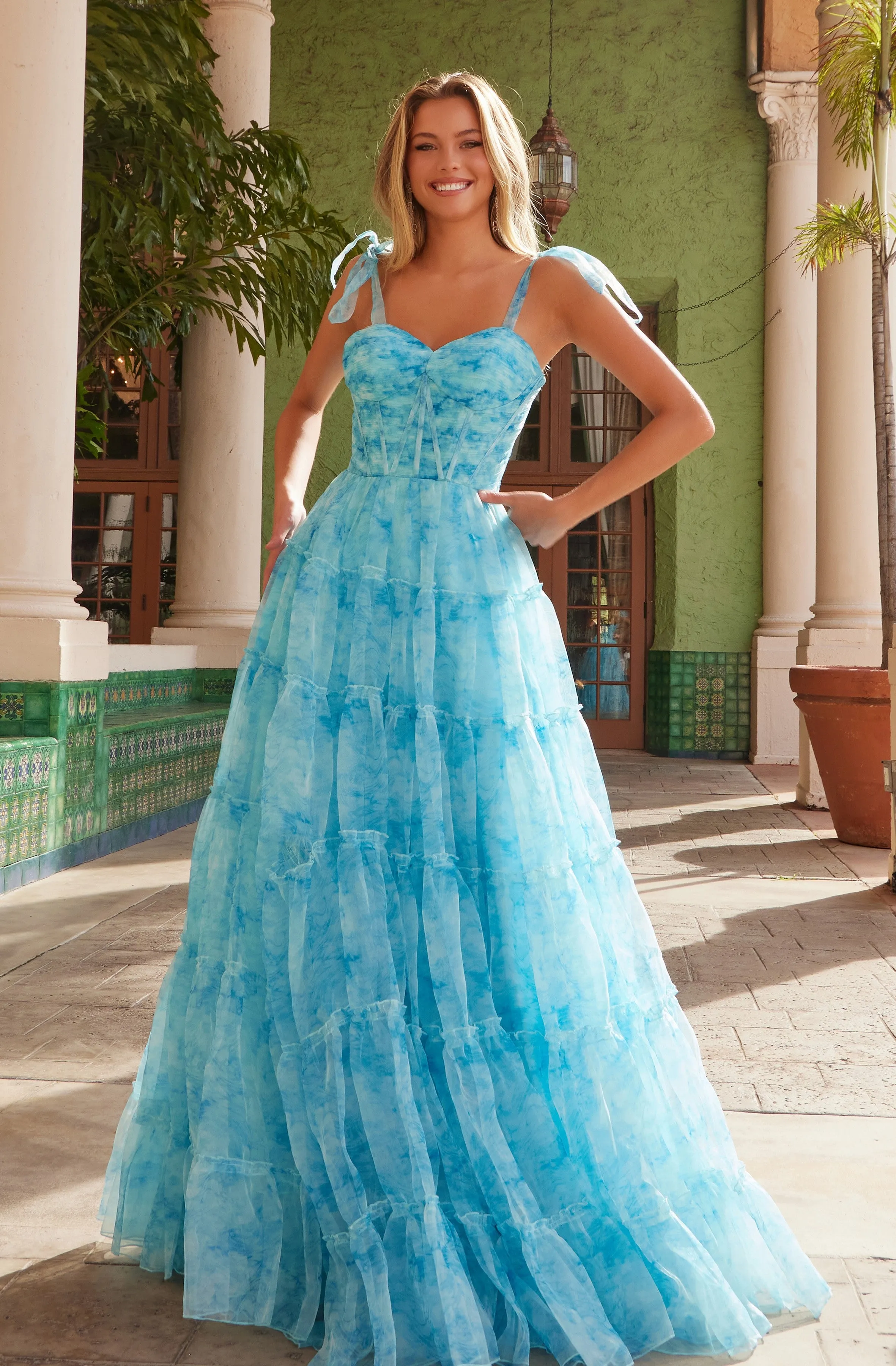 NOX ANABEL T1501 Long A-Line Chiffon Prom Dress sold by The Gown Galleria product image thumbnail 5