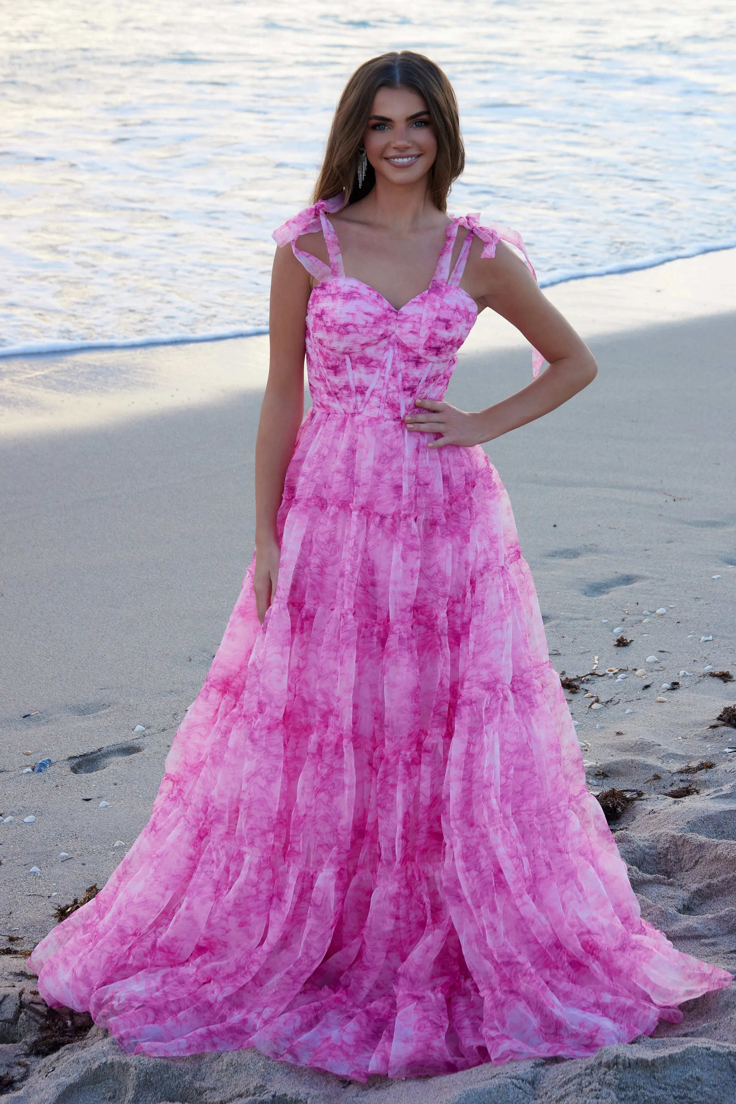 NOX ANABEL T1501 Long A-Line Chiffon Prom Dress sold by The Gown Galleria product image thumbnail 4