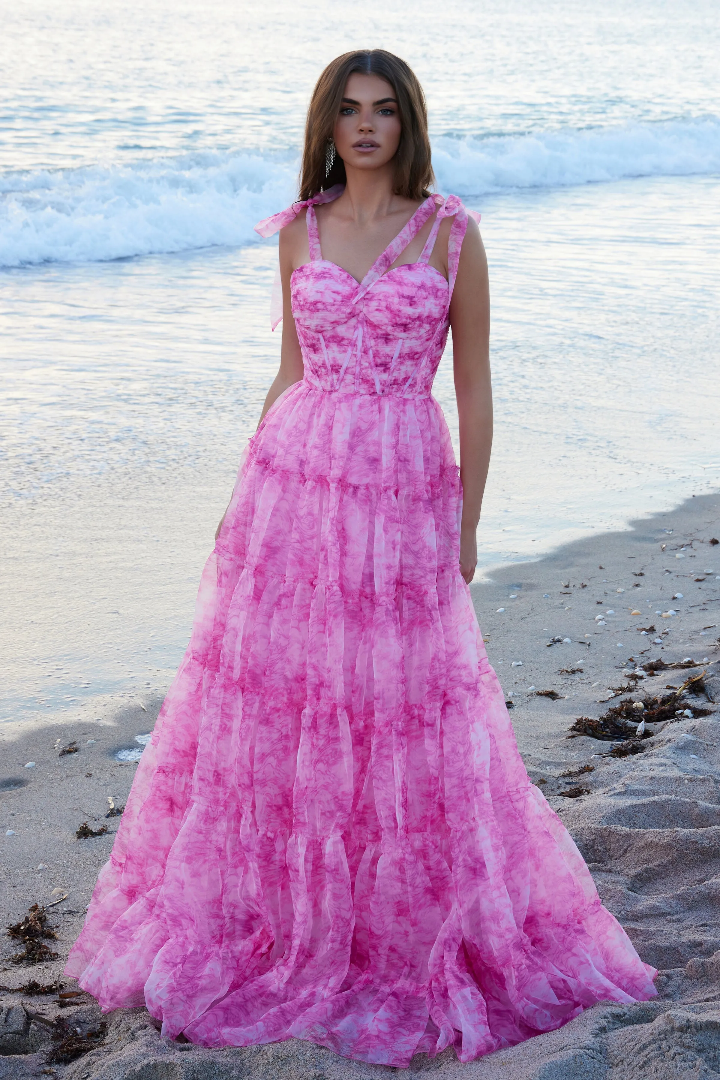 NOX ANABEL T1501 Long A-Line Chiffon Prom Dress sold by The Gown Galleria product image thumbnail 3