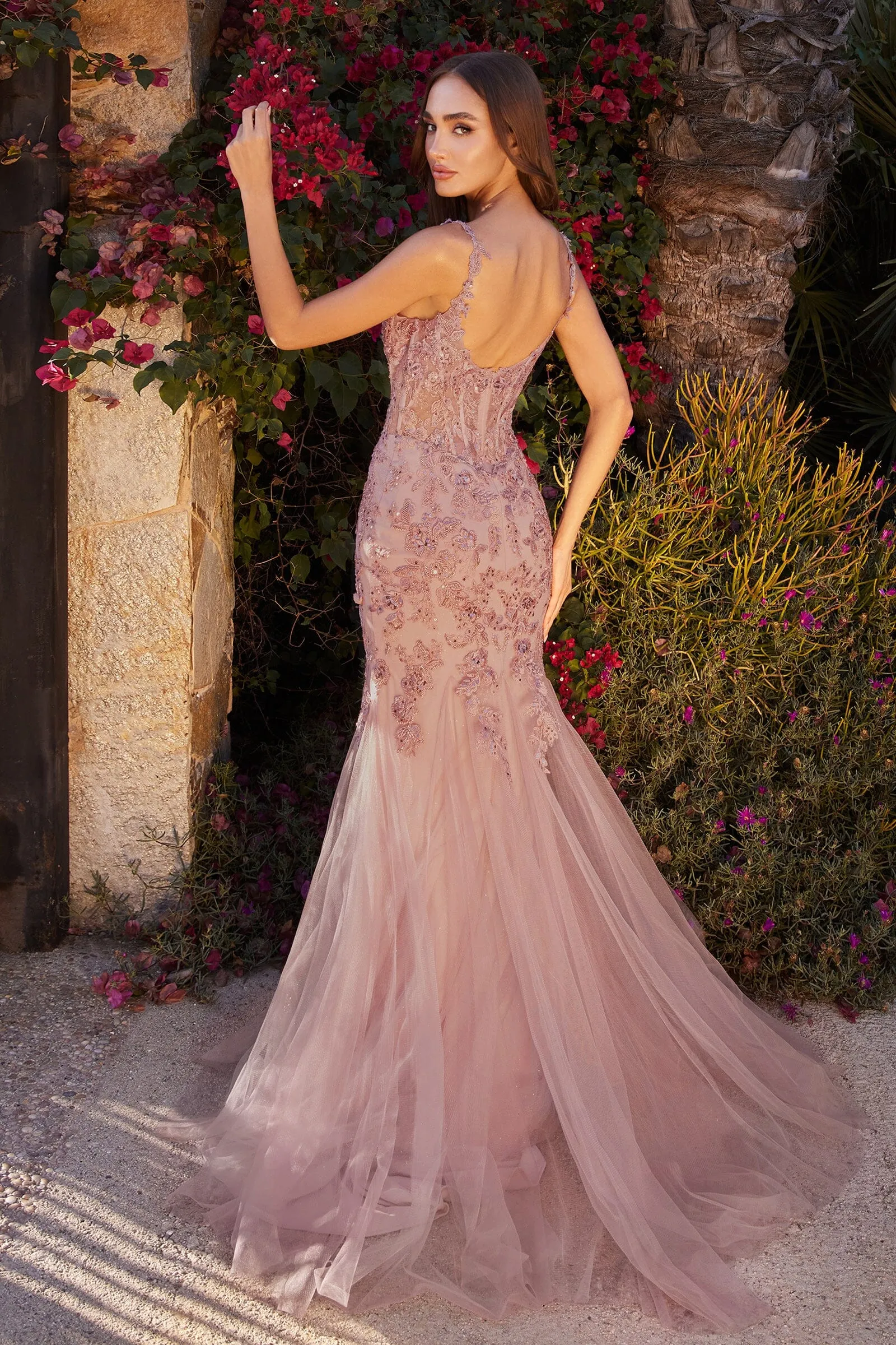 ANDREA & LEO A1231 Lace & Tulle Mermaid Gown sold by The Gown Galleria product image thumbnail 4