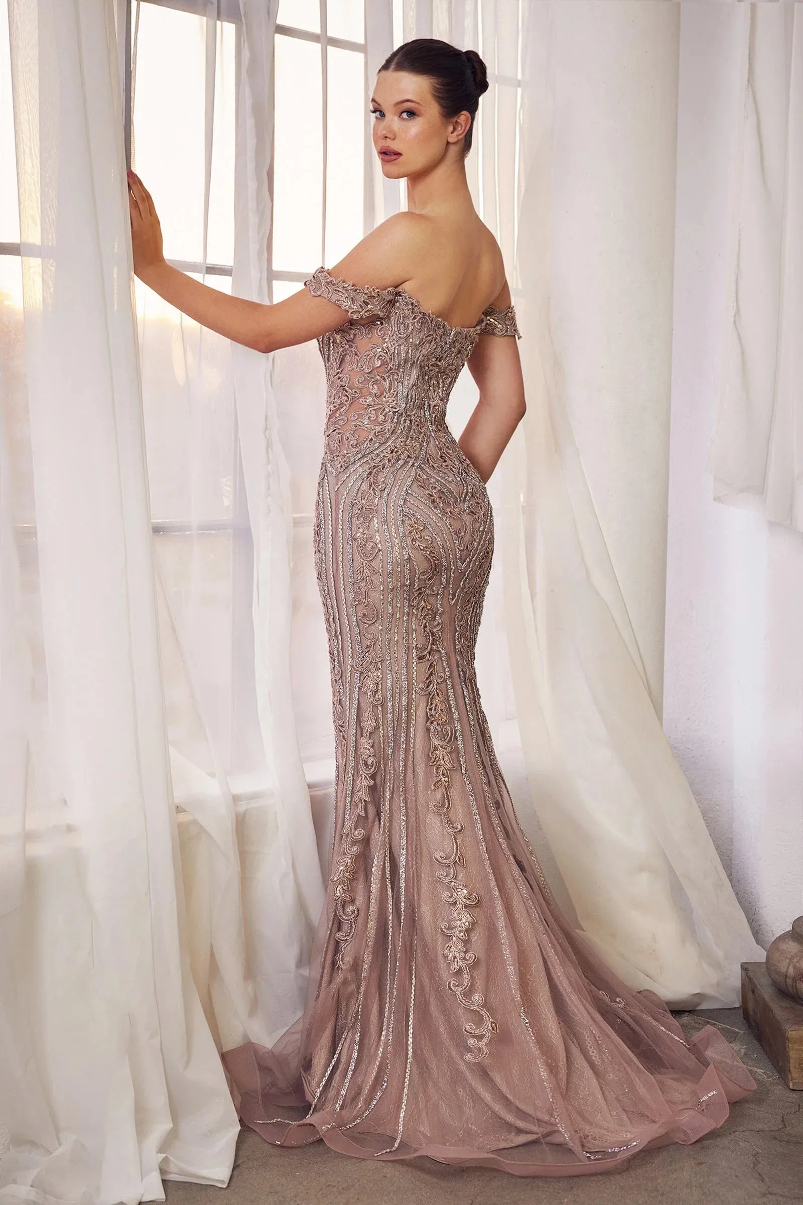 ANDREA & LEO A1257 Off The Shoulder Embellished Gown sold by The Gown Galleria product image thumbnail 2