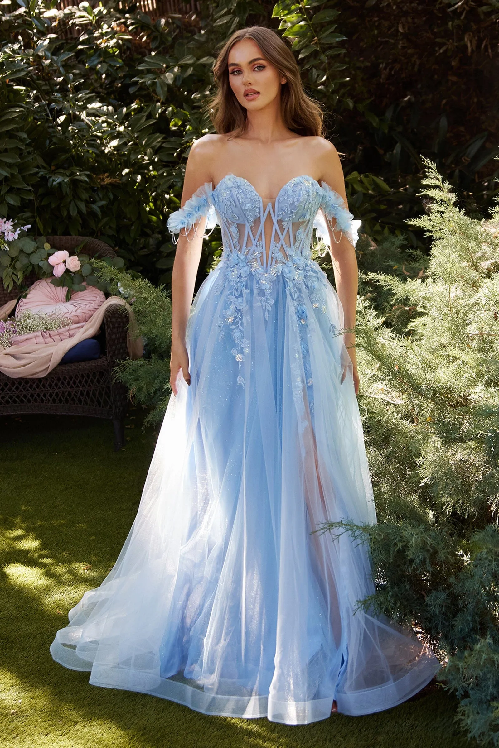 ANDREA & LEO A1237 Off The Shoulder A-Line Gown sold by The Gown Galleria