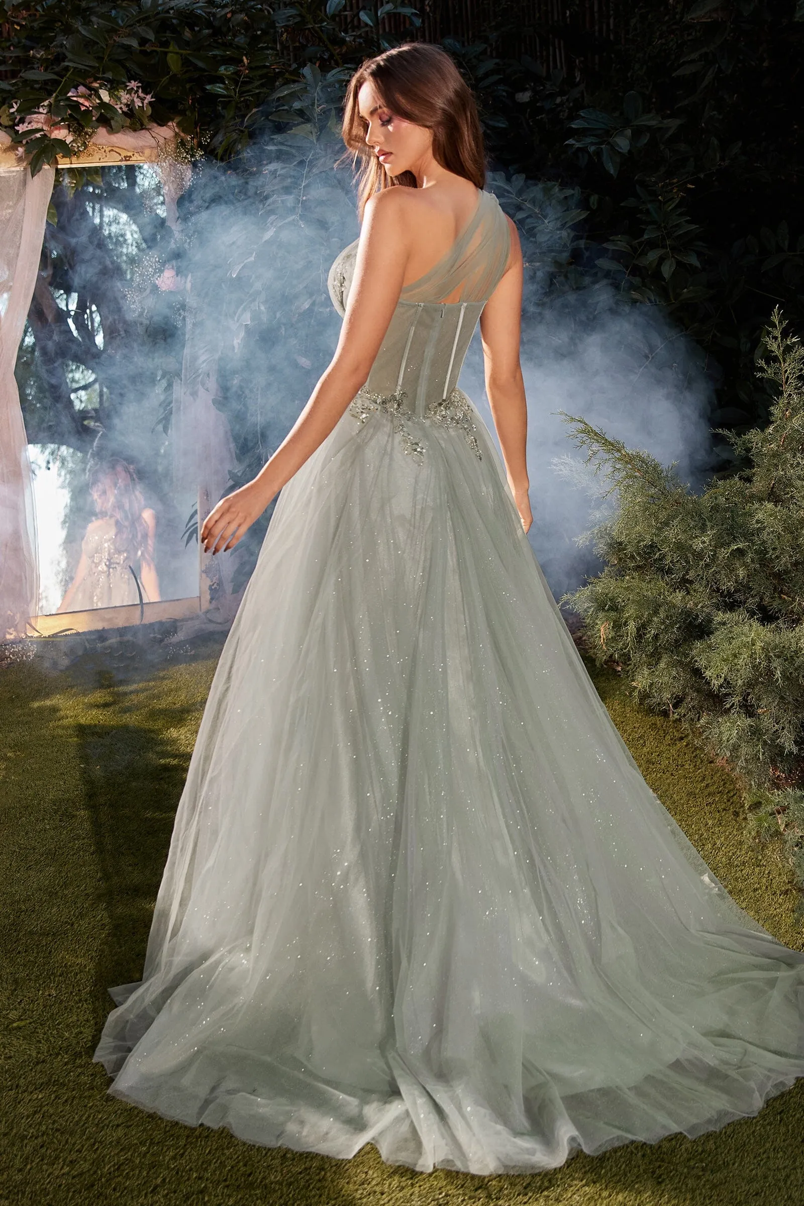 ANDREA & LEO A1259 One Shoulder Tulle A-Line Dress sold by The Gown Galleria product image thumbnail 2