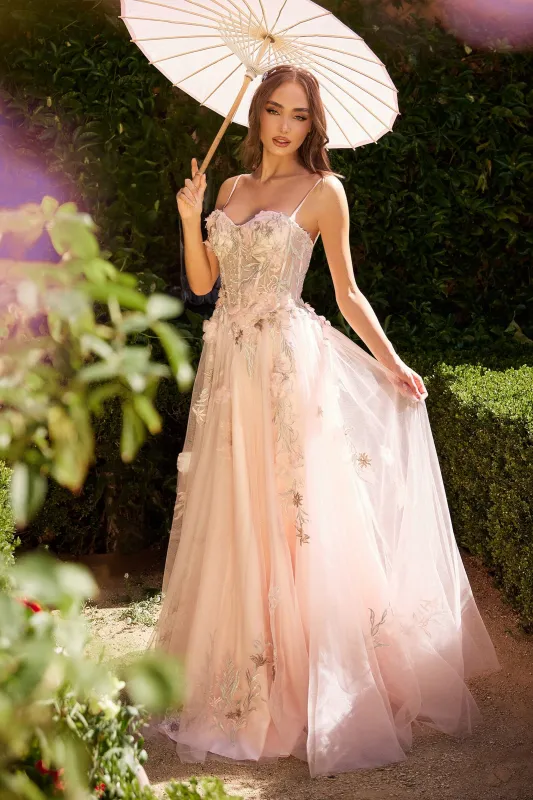 ANDREA & LEO A1330 A-Line Off The Shoulder Pink Dress sold by The Gown Galleria