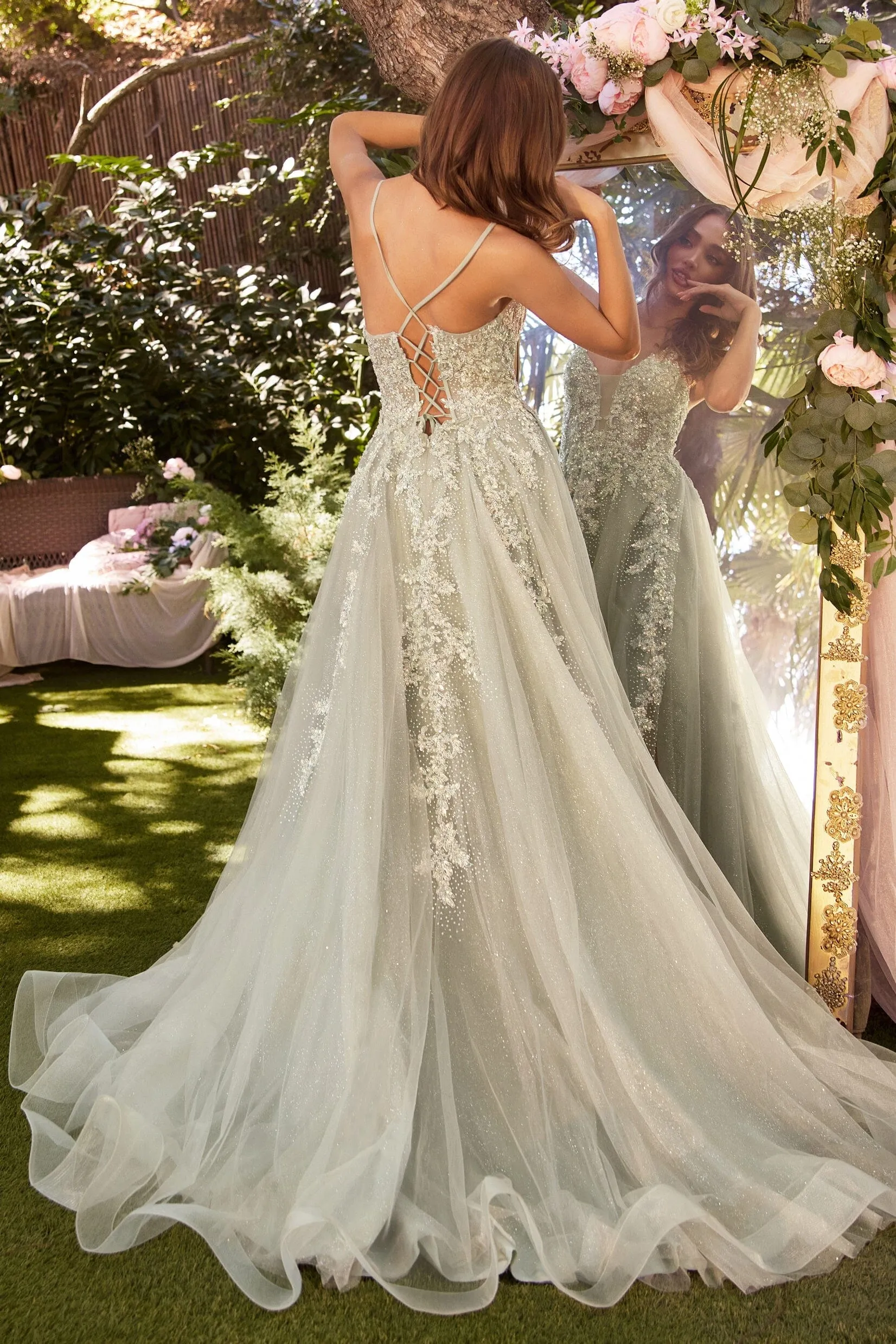 ANDREA & LEO A1261 Lace Embellished A-Line Layered Tulle Gown sold by The Gown Galleria product image thumbnail 5