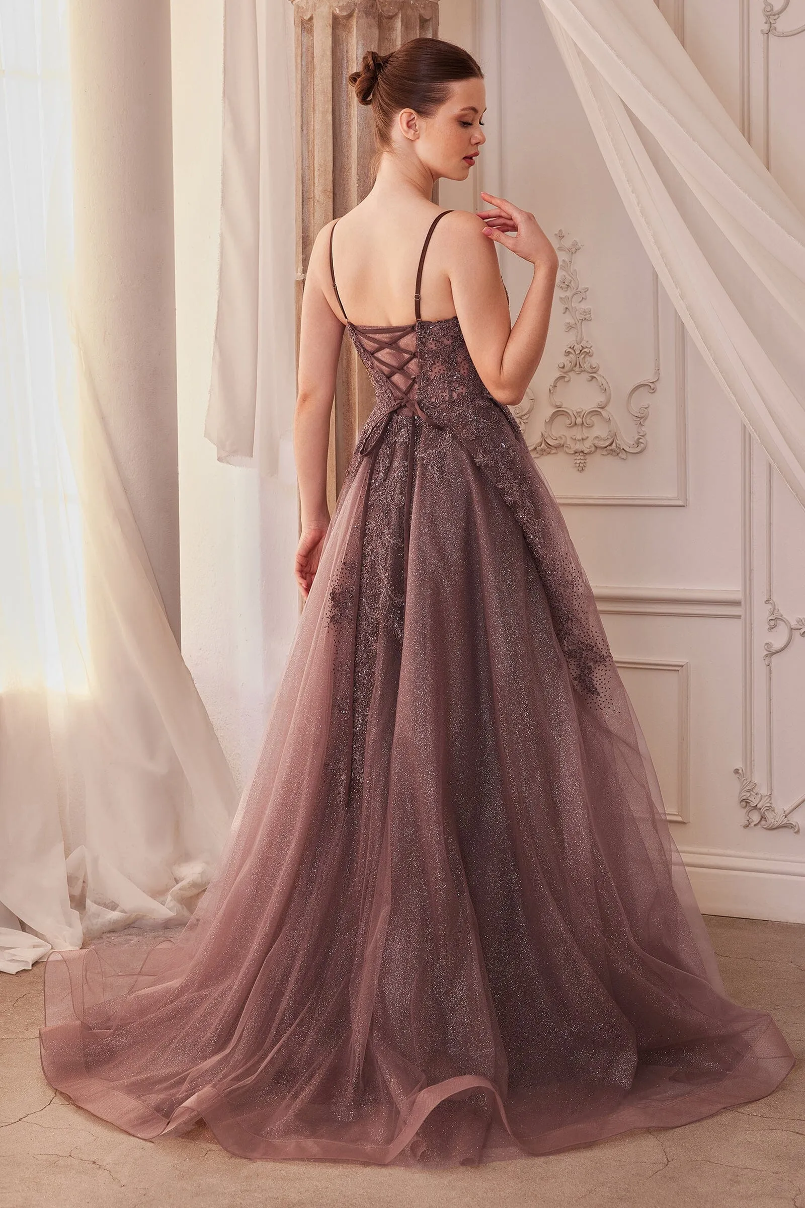 ANDREA & LEO A1261 Lace Embellished A-Line Layered Tulle Gown sold by The Gown Galleria product image thumbnail 2