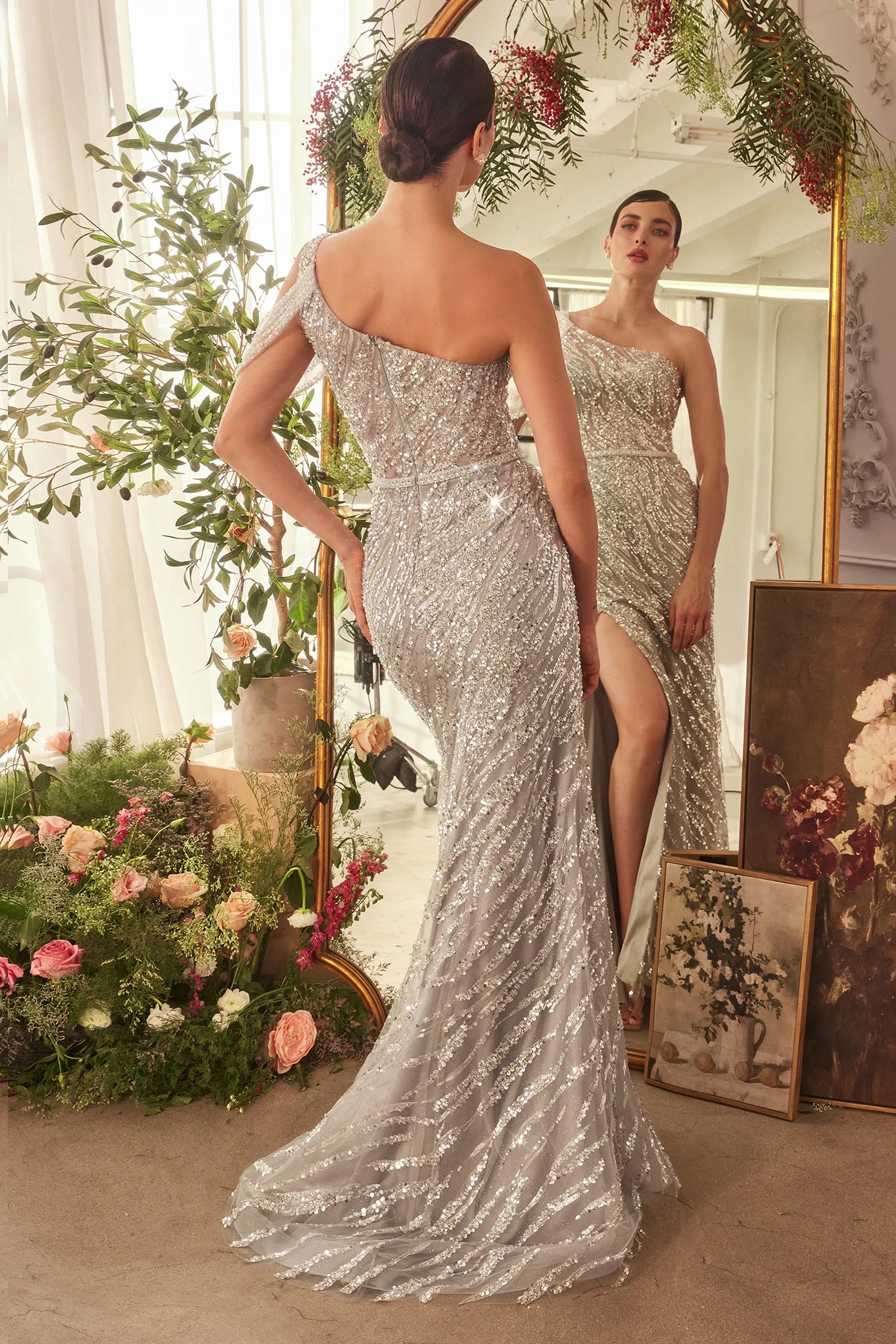 ANDREA & LEO A1370 Glimmering Beaded Sheath Gown sold by The Gown Galleria product image thumbnail 2