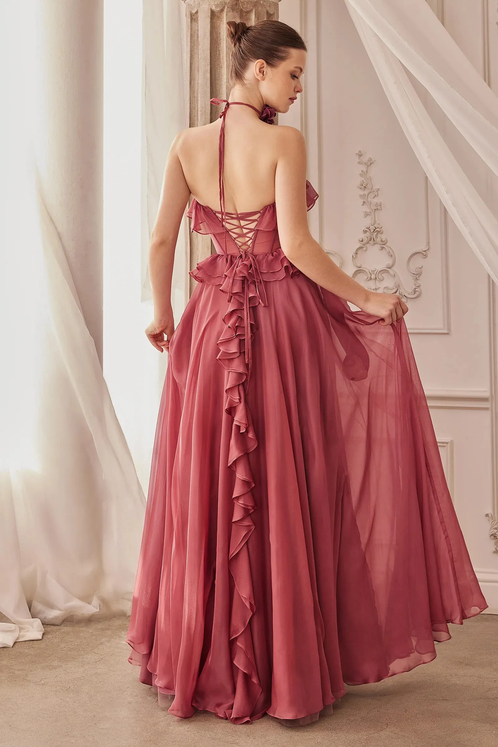 ANDREA & LEO A1341 Strapless Chiffon Ruffle A-Line Dress sold by The Gown Galleria product image thumbnail 2