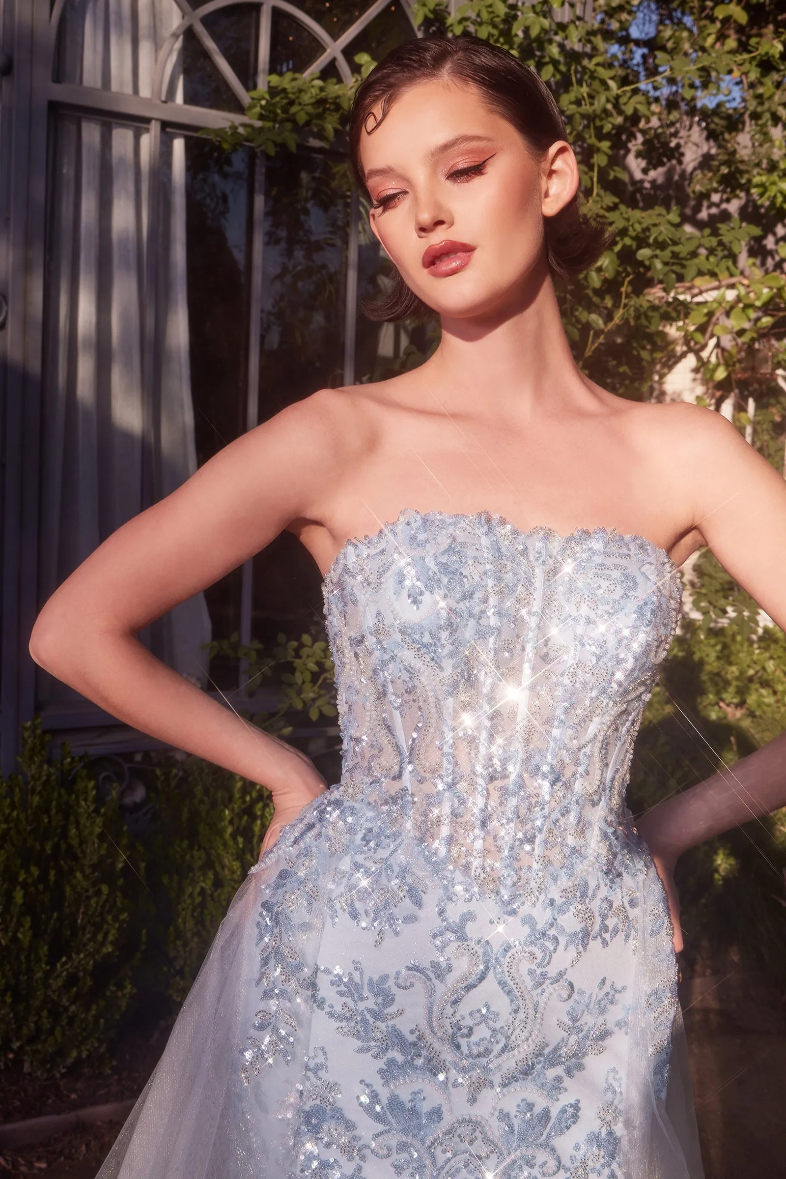 ANDREA & LEO A1365 Strapless Overskirt Glimming Gown sold by The Gown Galleria product image thumbnail 4