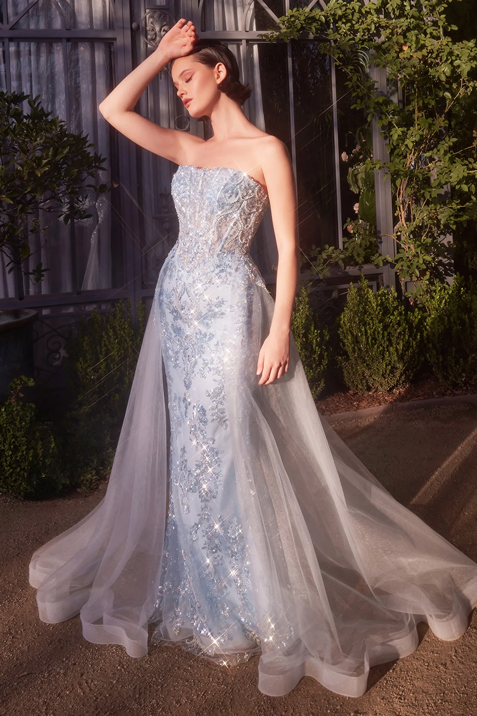 ANDREA & LEO A1365 Strapless Overskirt Glimming Gown sold by The Gown Galleria product image thumbnail 3
