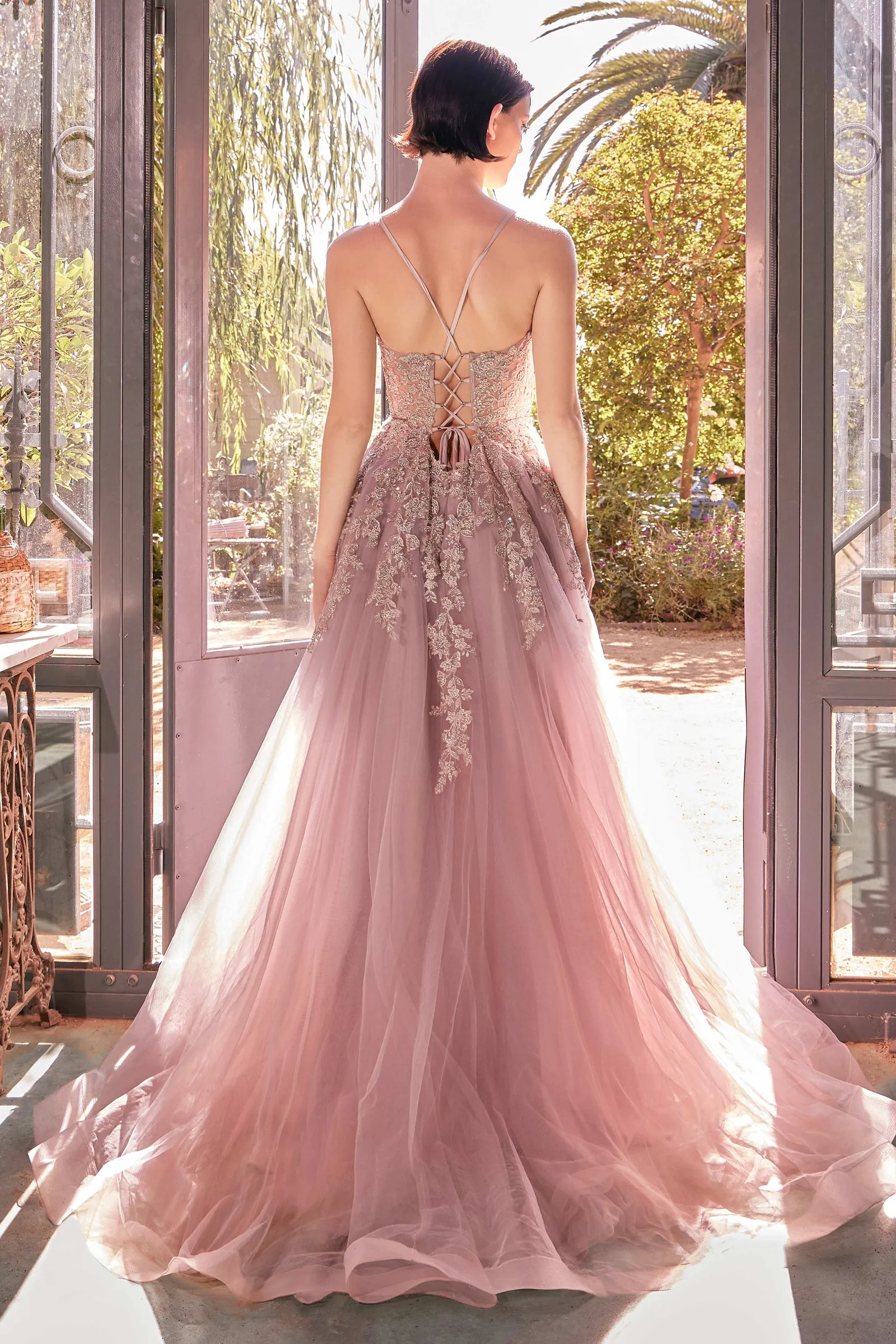 ANDREA & LEO A1416 A-Line Lace & Tulle Gown sold by The Gown Galleria product image thumbnail 2