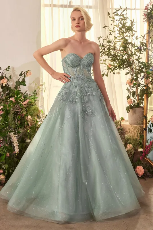 ANDREA & LEO A1387 Strapless Embellished Tulle Ball Gown sold by The Gown Galleria