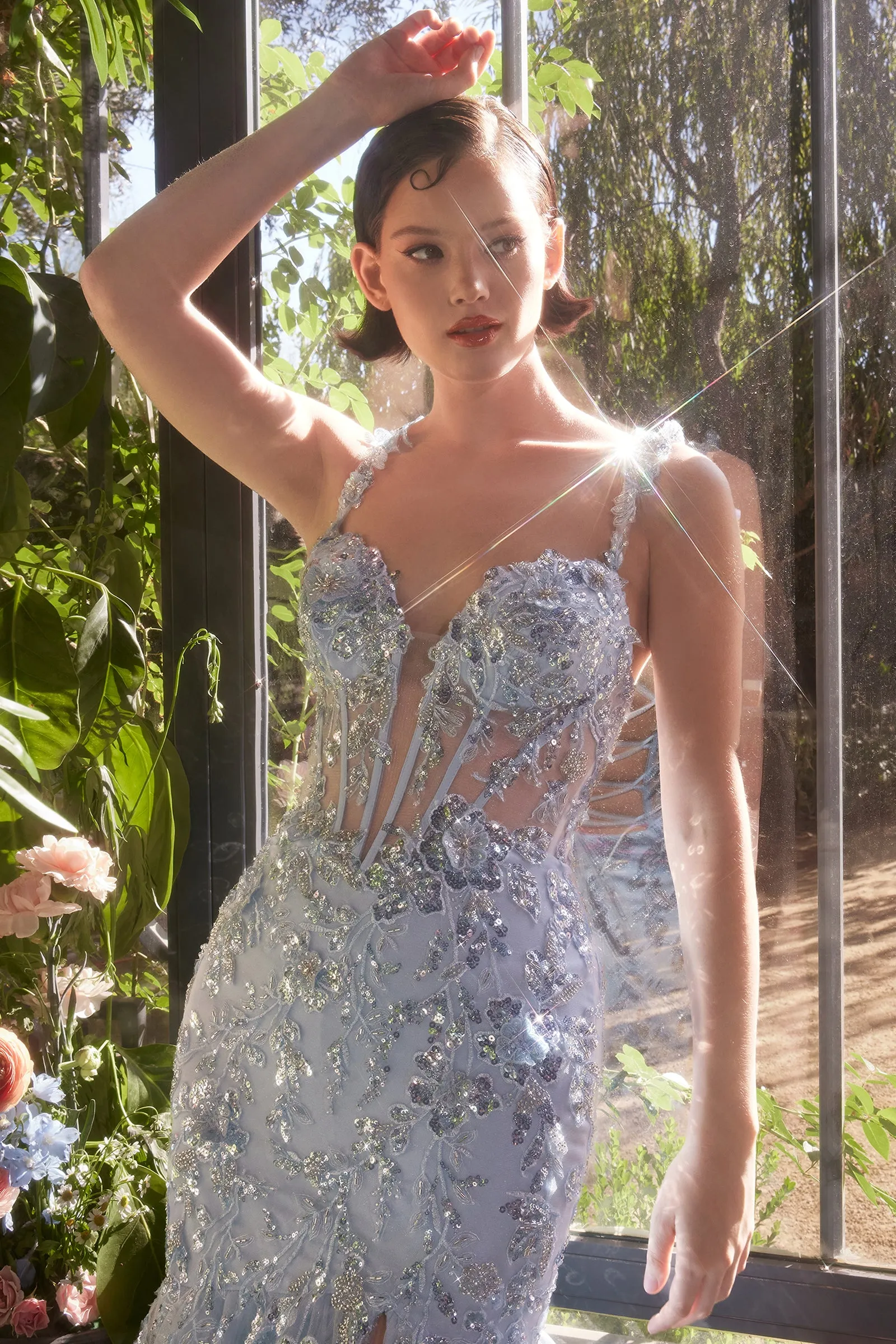 ANDREA & LEO A1429 Sequin Lace Applique Mermaid Gown sold by The Gown Galleria product image thumbnail 3