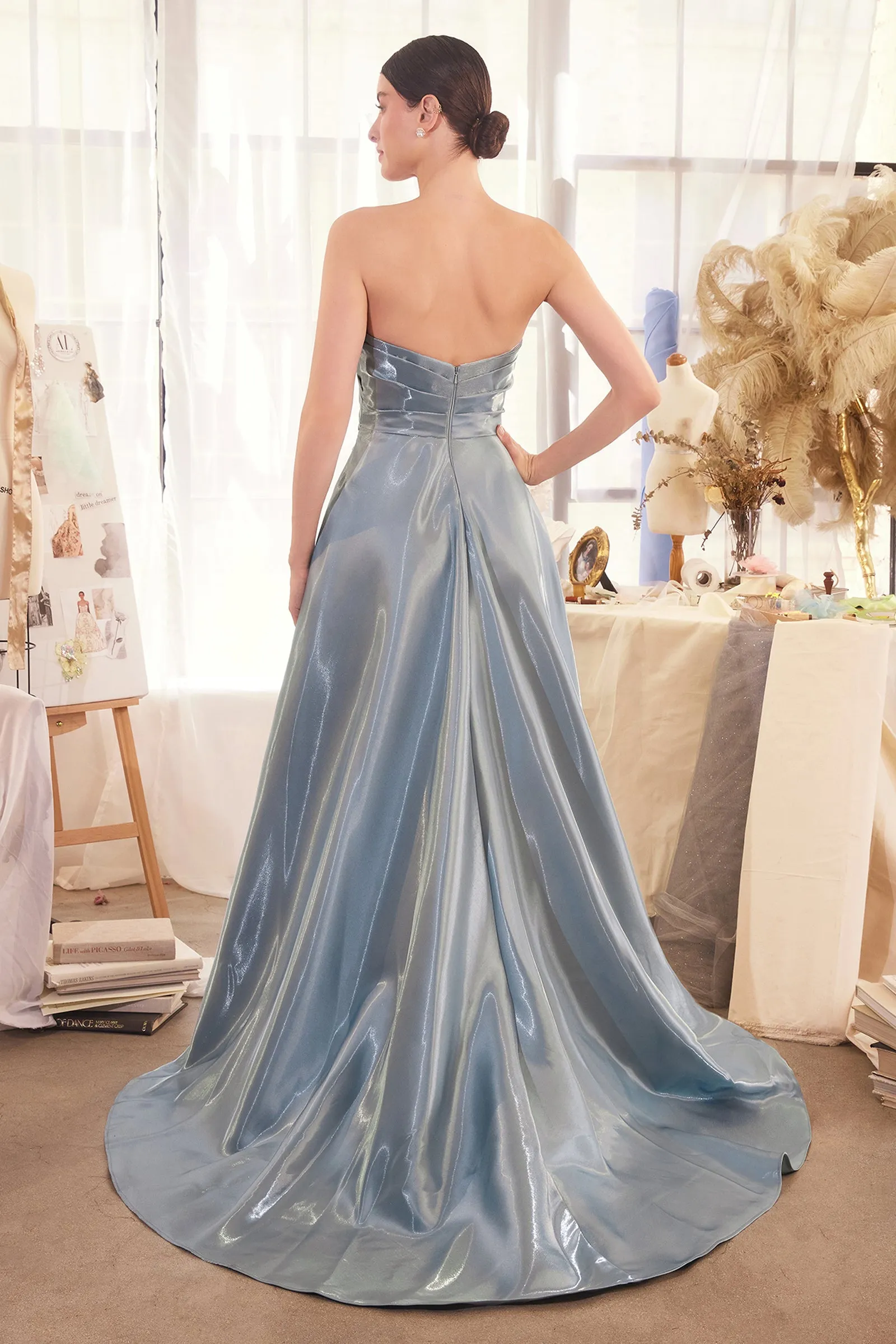 ANDREA & LEO A1439 Pleated Origami Liquid Taffeta Gown sold by The Gown Galleria product image thumbnail 2