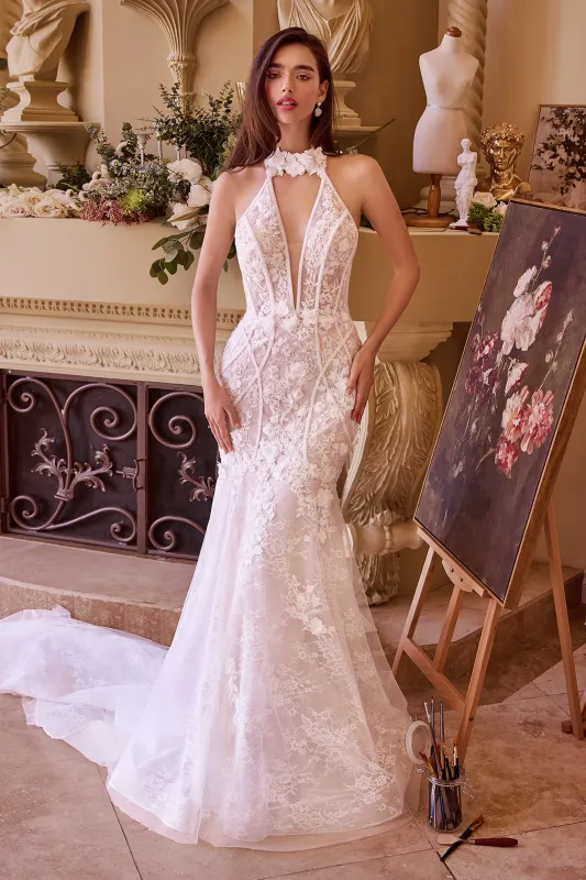 ANDREA & LEO WL019 Lace Halter Neck Mermaid Wedding Dress sold by The Gown Galleria