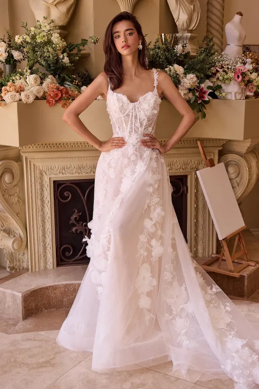 ANDREA & LEO WL045 Intricate Floral Applique A-Line Tulle Wedding Dress sold by The Gown Galleria