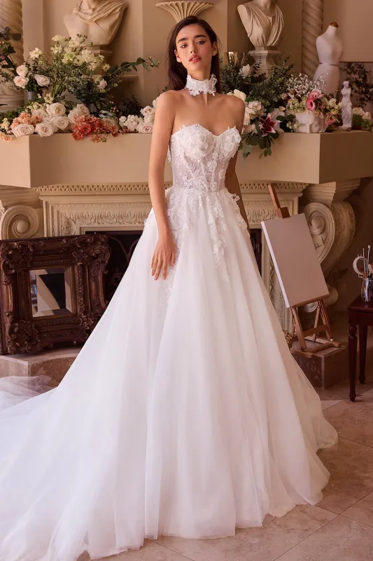 ANDREA & LEO WL041 Strapless Lace & Tulle Wedding Ball Gown sold by The Gown Galleria