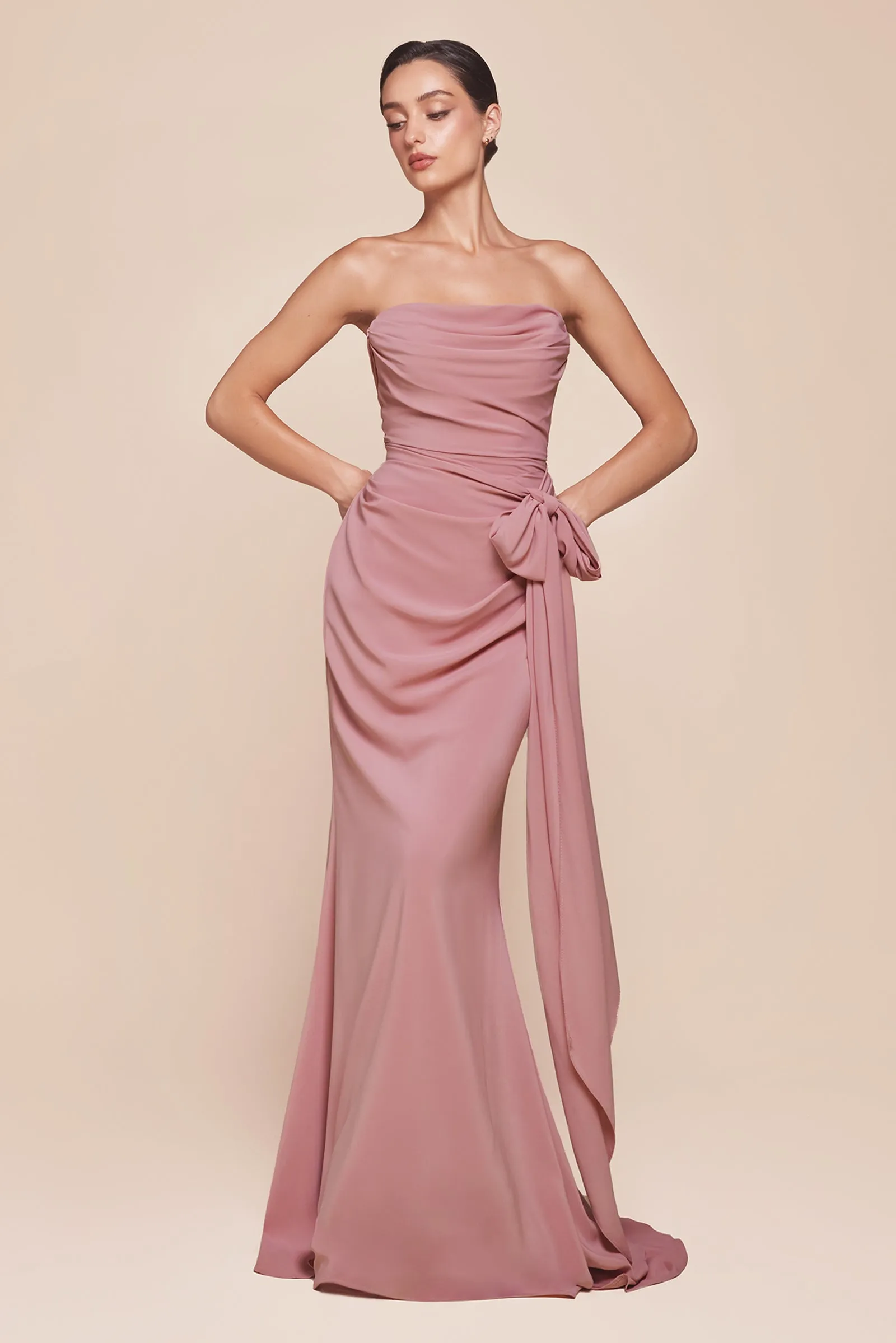CINDERELLA DIVINE 7433 Strapless Versitile Chiffon Fitted Dress sold by The Gown Galleria product image thumbnail 5