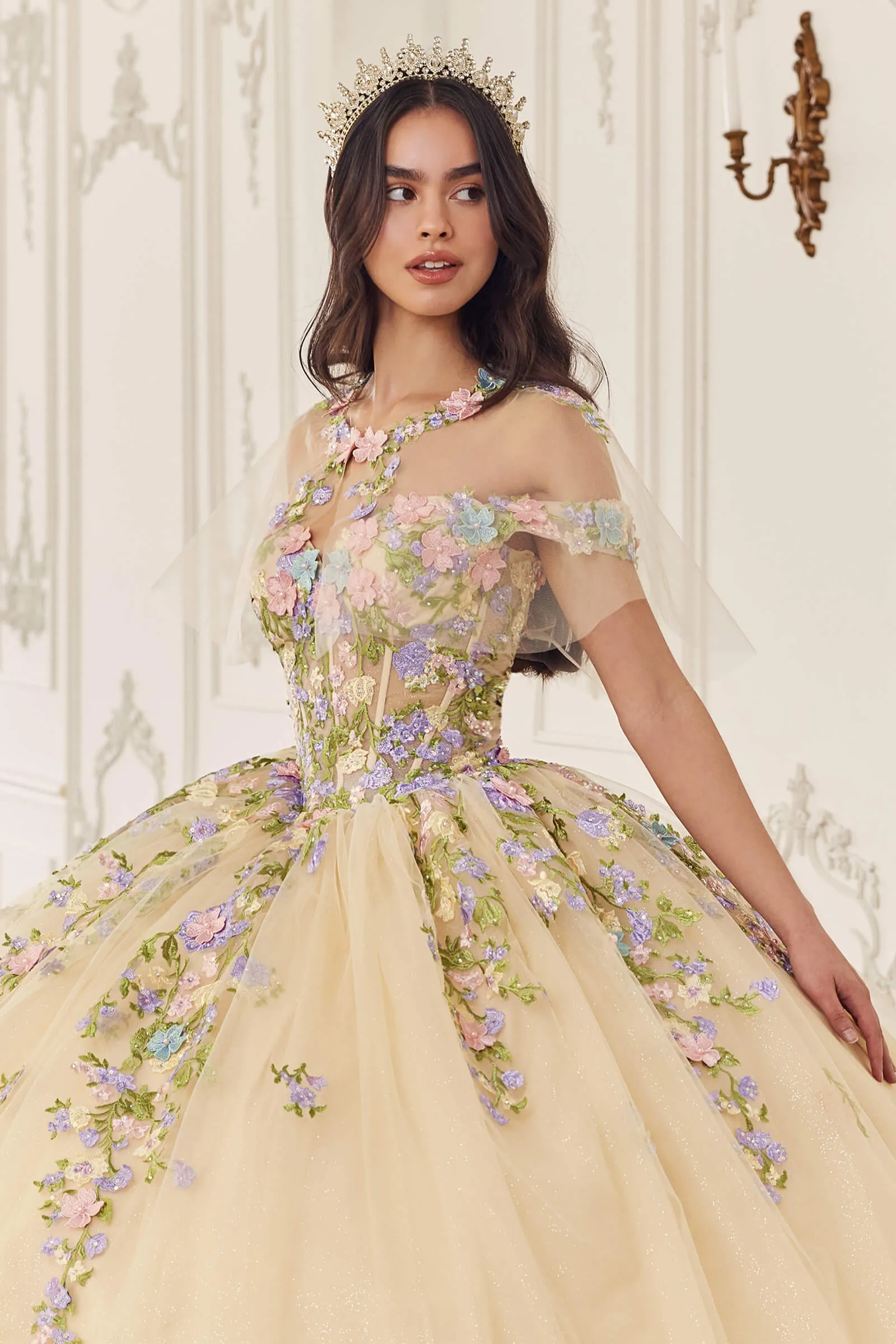 CINDERELLA DIVINE 15724 Multi Colored Floral Ball Gown sold by The Gown Galleria product image thumbnail 4