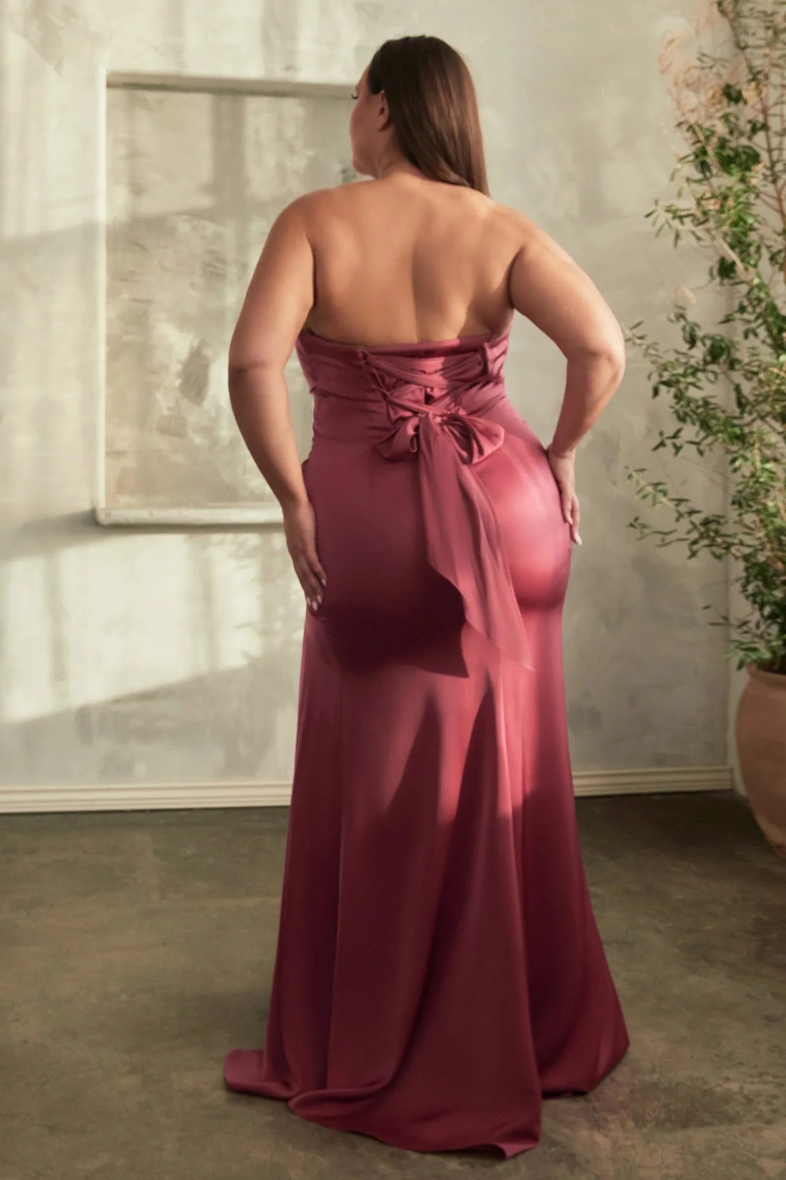 CINDERELLA DIVINE CD326C Soft Satin Strapless Dress sold by The Gown Galleria product image thumbnail 2