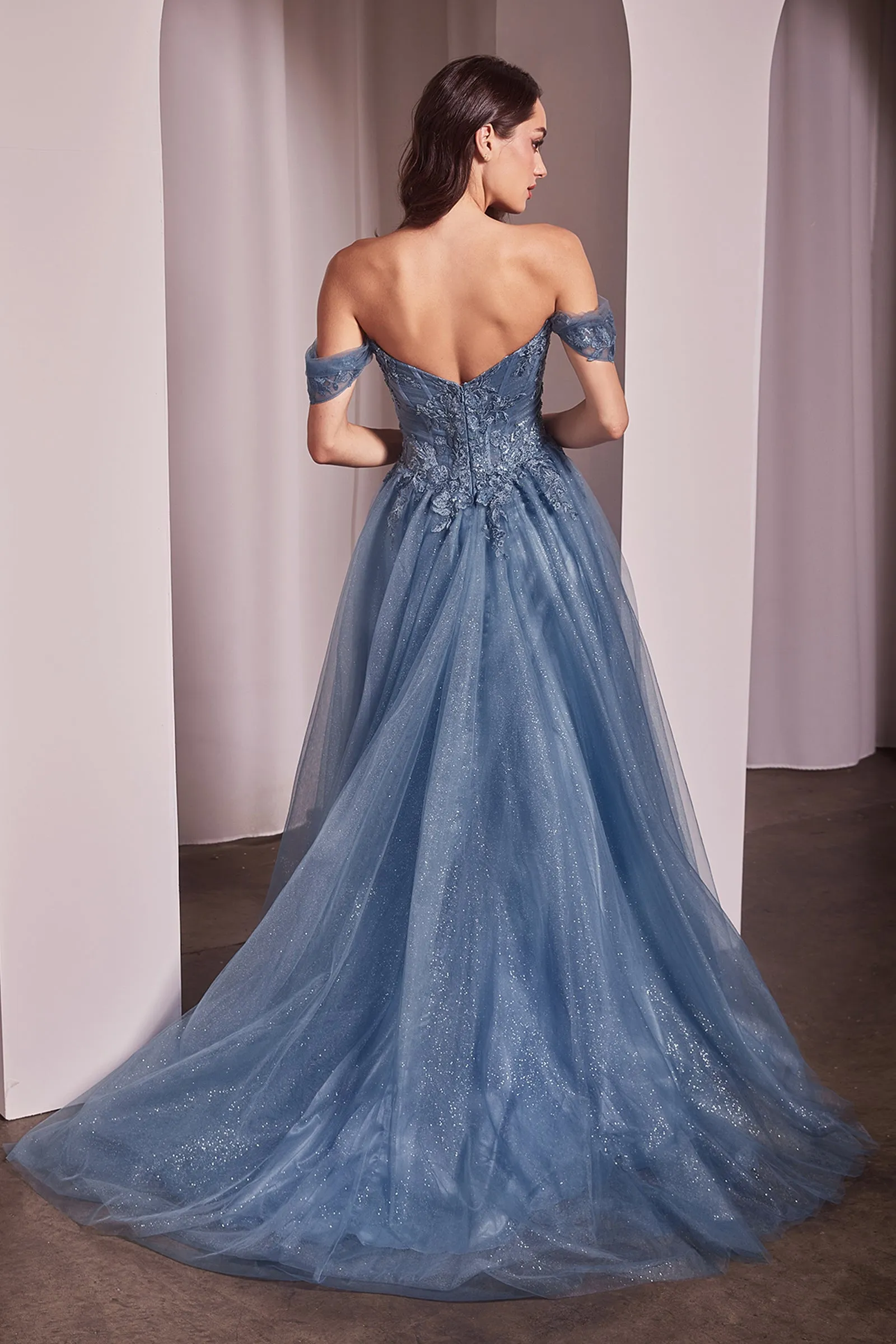 CINDERELLA DIVINE CD799 Off The Shoulder A-Line Ball Gown sold by The Gown Galleria product image thumbnail 2