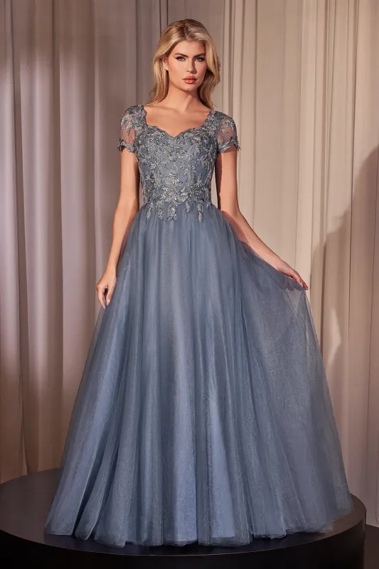 CINDERELLA DIVINE CM360 Embellished Lace Layered Tulle Ball Gown sold by The Gown Galleria