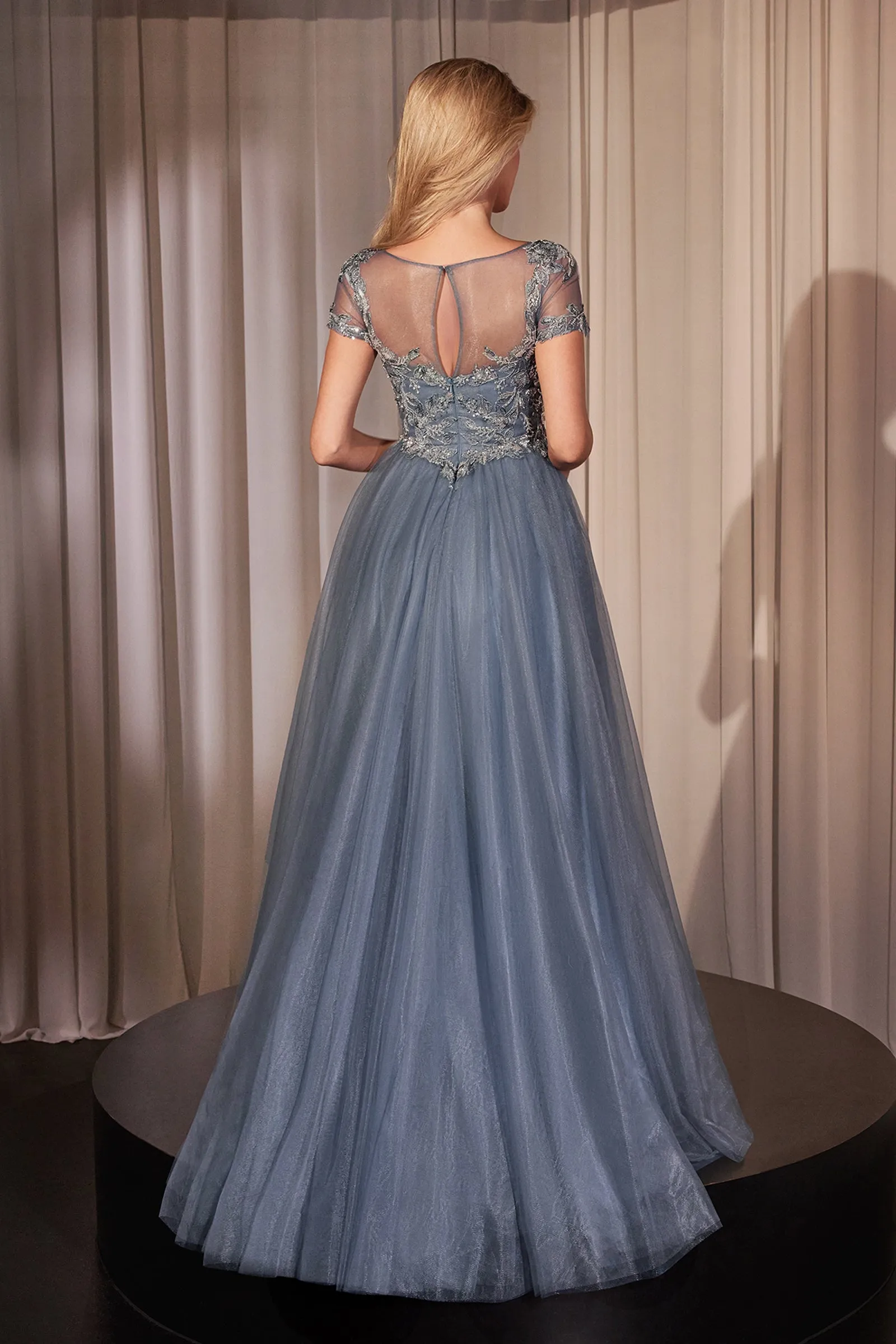 CINDERELLA DIVINE CM360 Embellished Lace Layered Tulle Ball Gown sold by The Gown Galleria product image thumbnail 2