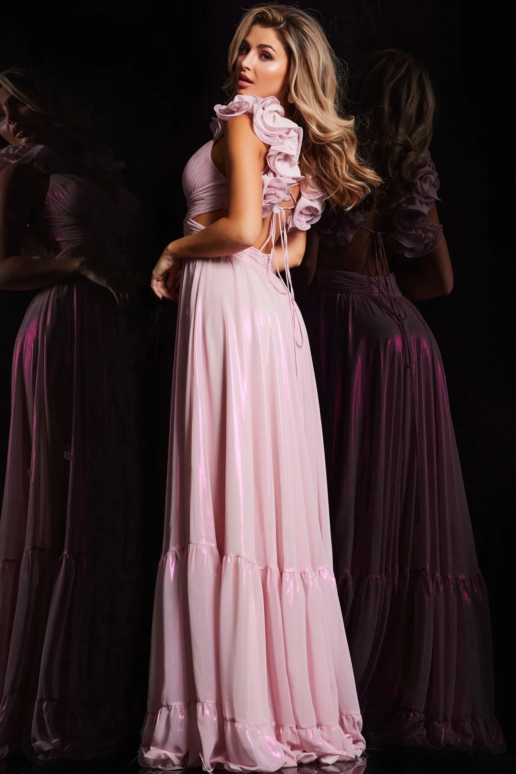 Jovani 26248 Floral Accent A-Line Prom Dress sold by The Gown Galleria product image thumbnail 2