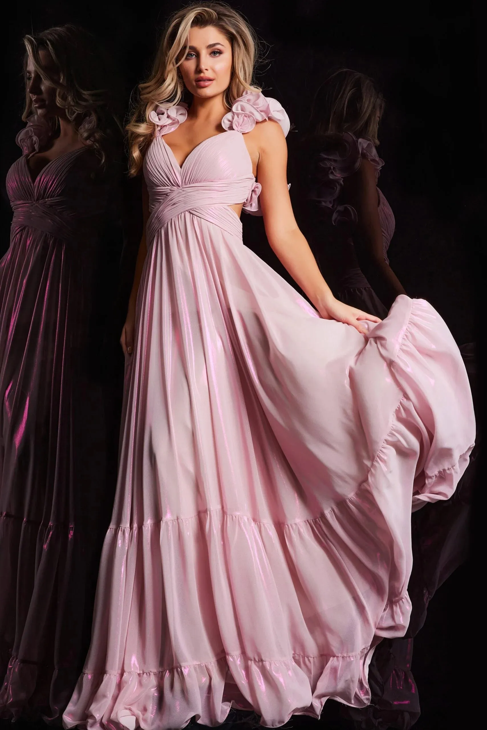 Jovani 26248 Floral Accent A-Line Prom Dress sold by The Gown Galleria product image thumbnail 4