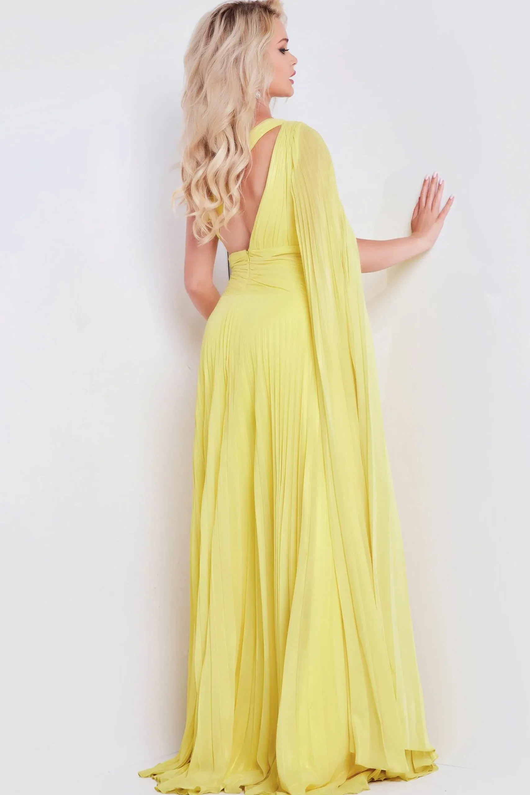 Jovani 36462 Cape Sleeve Cutout Prom Dress sold by The Gown Galleria product image thumbnail 2