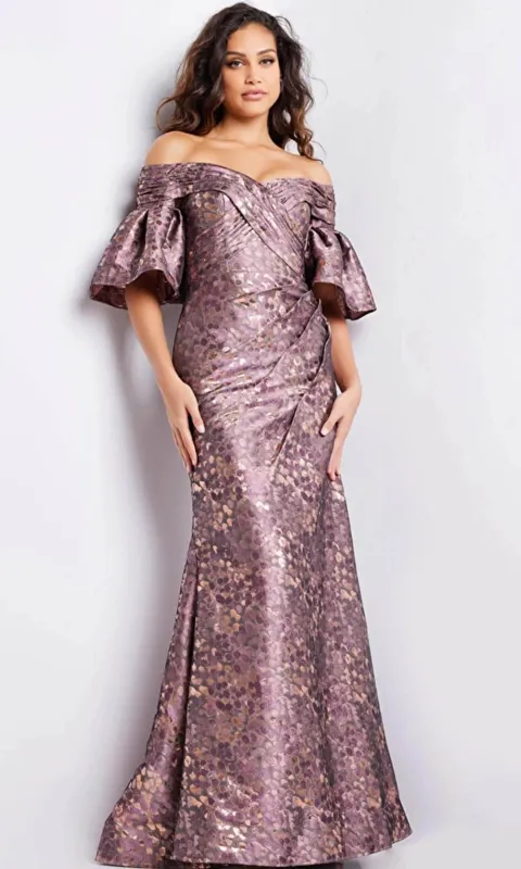 Jovani 26258 Bell Sleeve Ruched Evening Gown sold by The Gown Galleria
