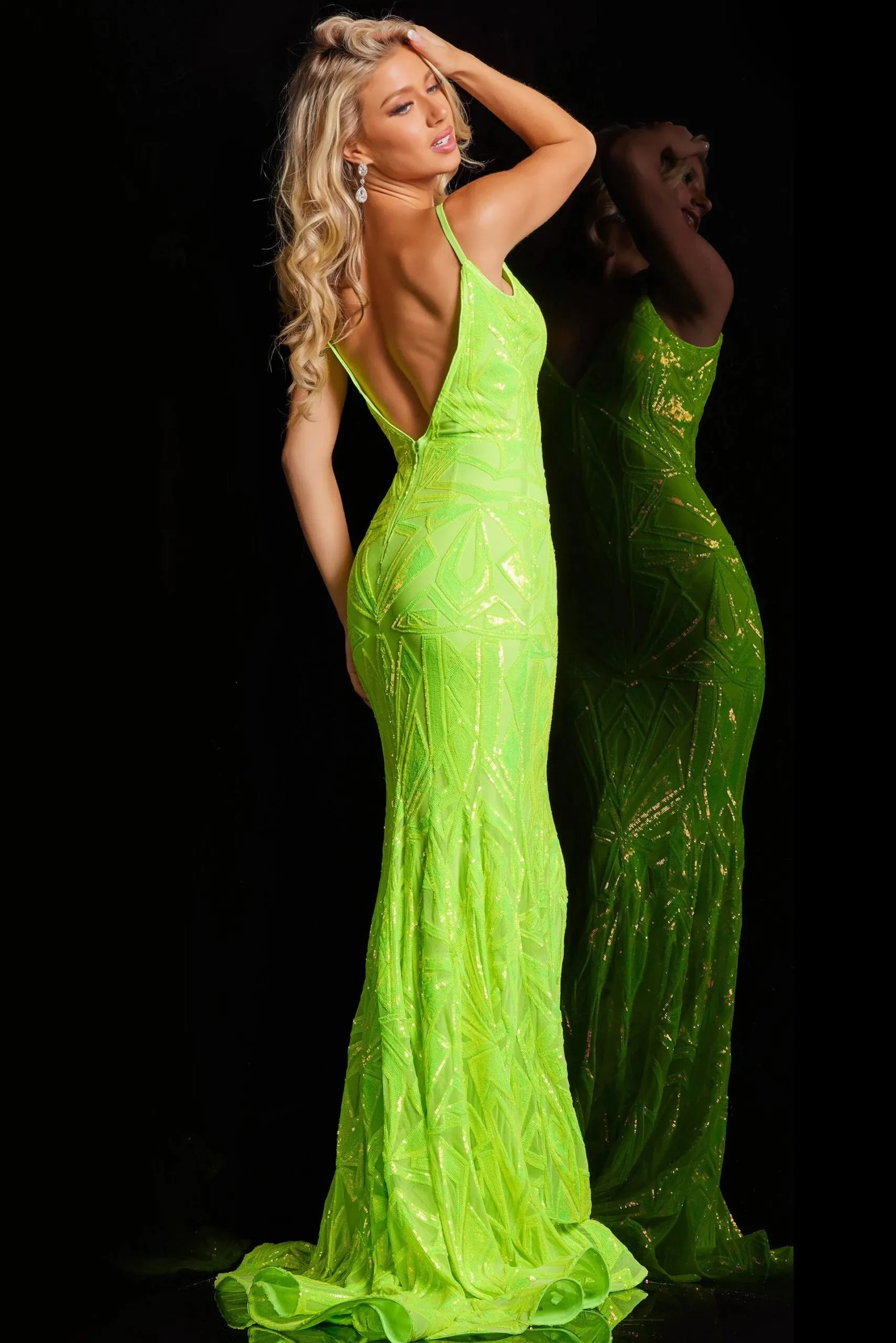 Jovani 36656 Plunging V-Back Prom Gown sold by The Gown Galleria product image thumbnail 5