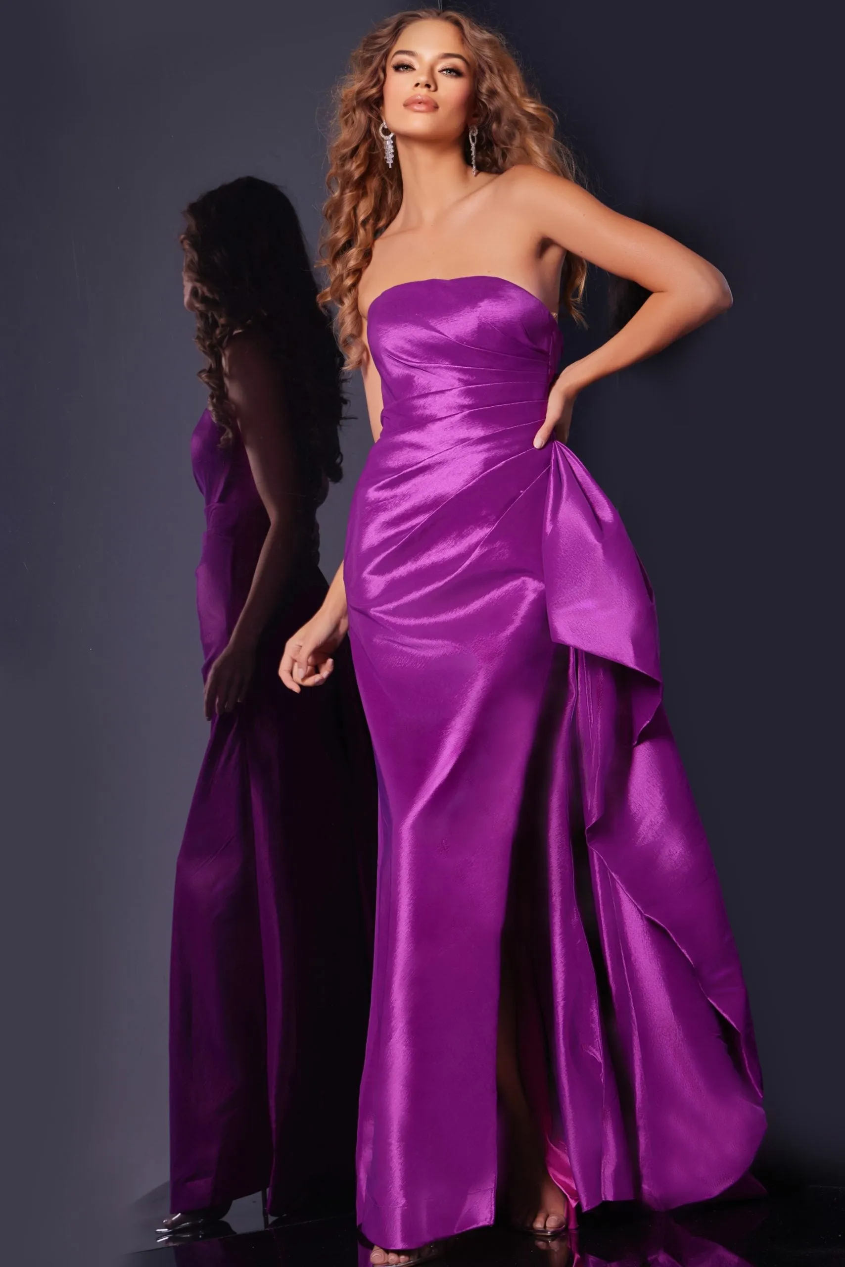 Jovani 36854 Pleat Bodice with High Slit Dress sold by The Gown Galleria product image thumbnail 4