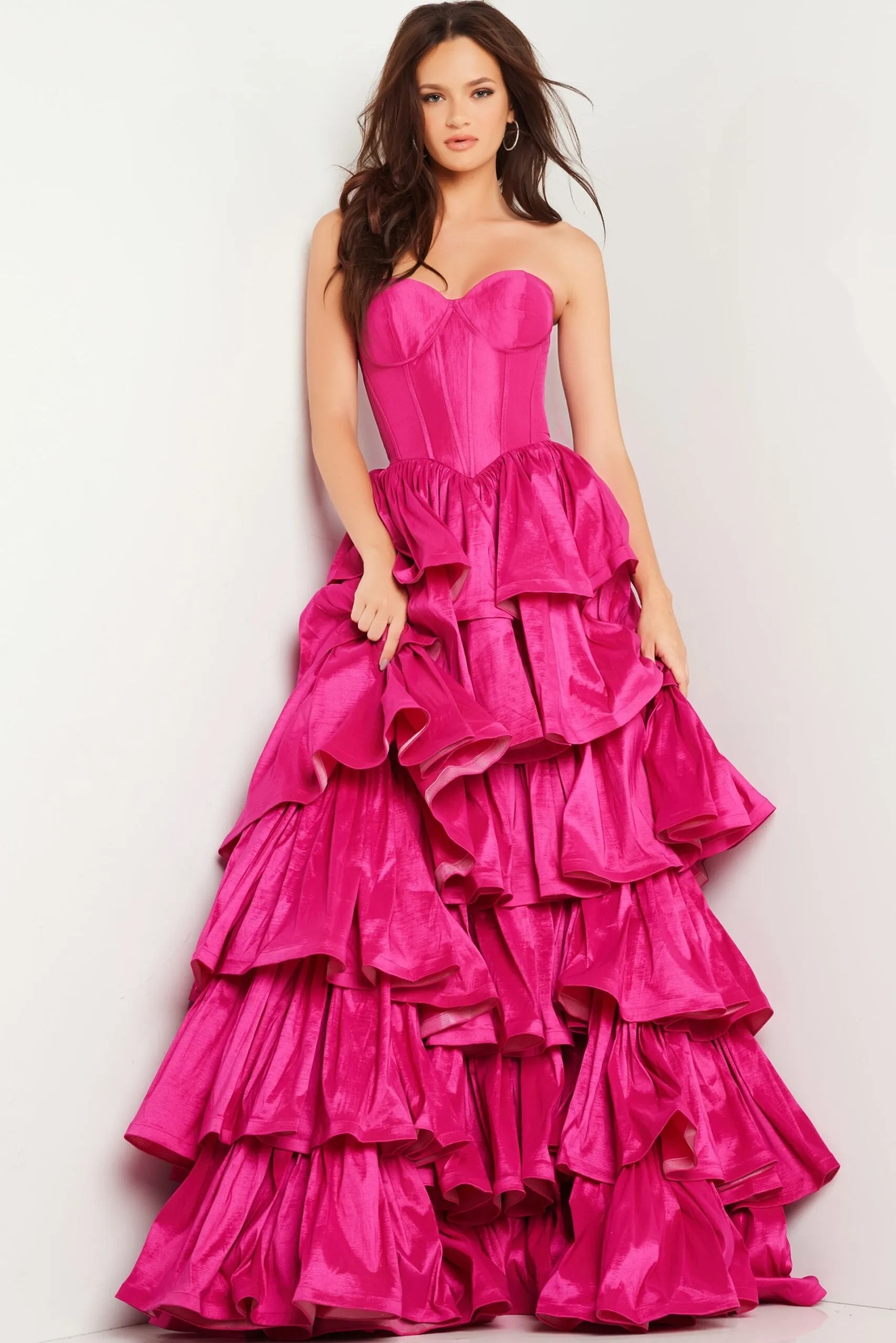 Jovani 36619 Strapless Ruffled Prom Dress sold by The Gown Galleria product image thumbnail 3
