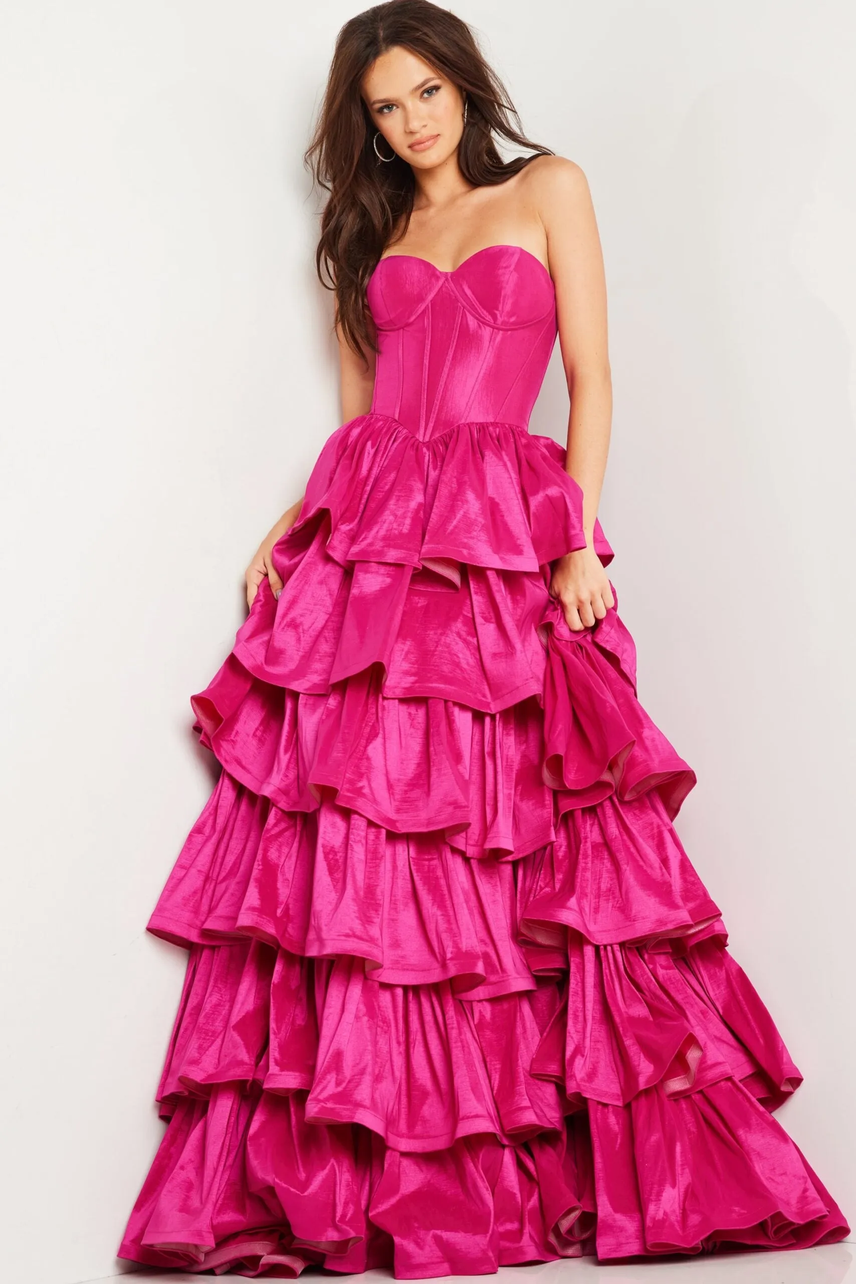 Jovani 36619 Strapless Ruffled Prom Dress sold by The Gown Galleria product image thumbnail 5