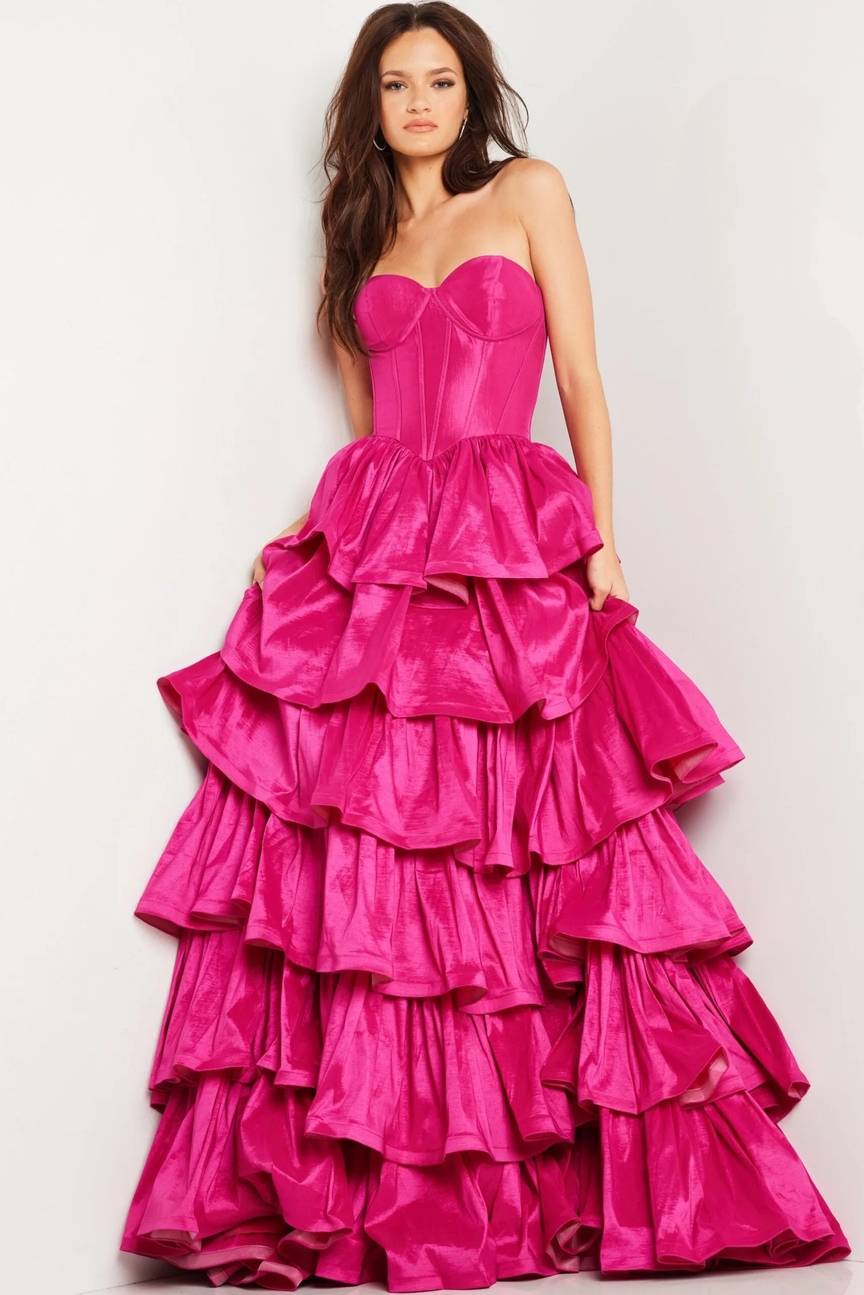 Jovani 36619 Strapless Ruffled Prom Dress sold by The Gown Galleria product image thumbnail 4