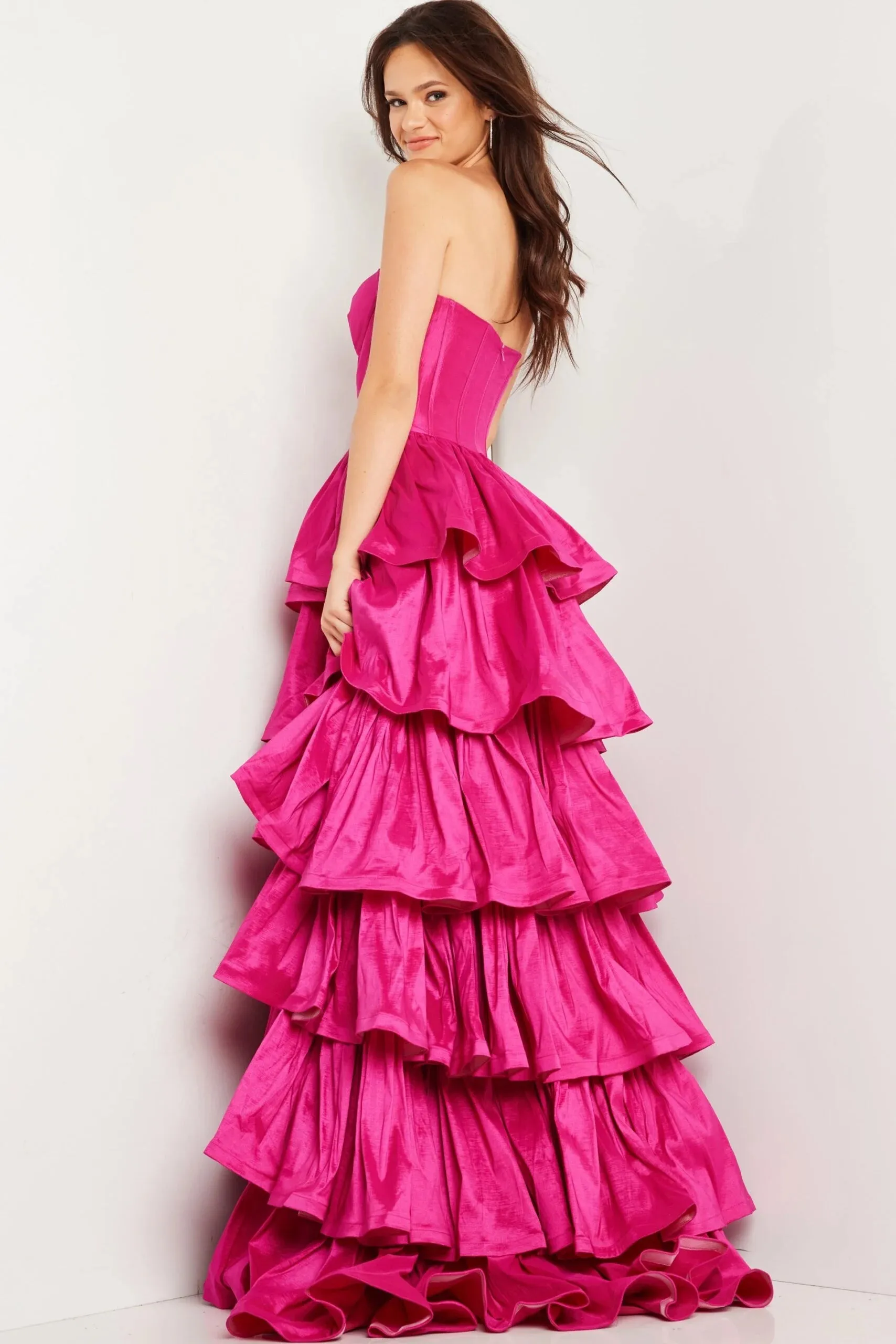 Jovani 36619 Strapless Ruffled Prom Dress sold by The Gown Galleria product image thumbnail 2