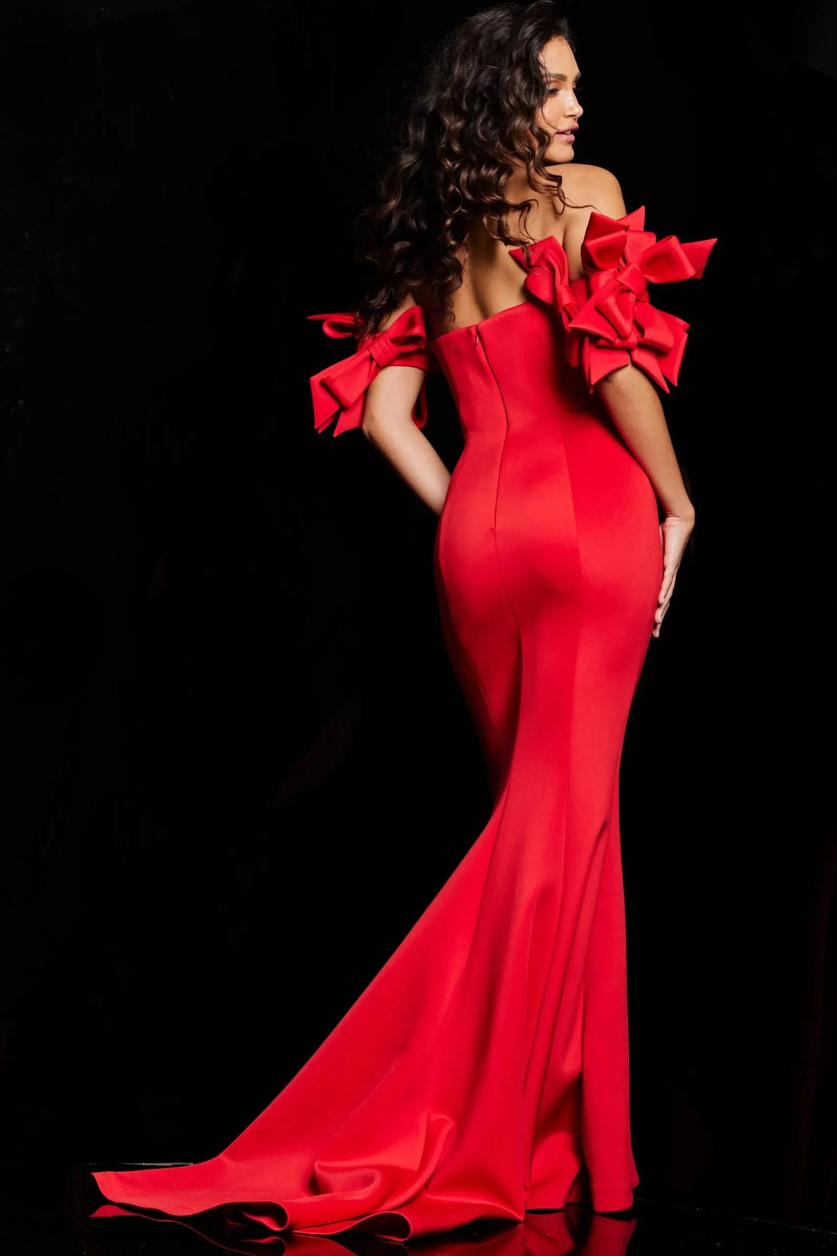 Jovani 36997 Bow Strap Mermaid Evening Dress sold by The Gown Galleria product image thumbnail 2